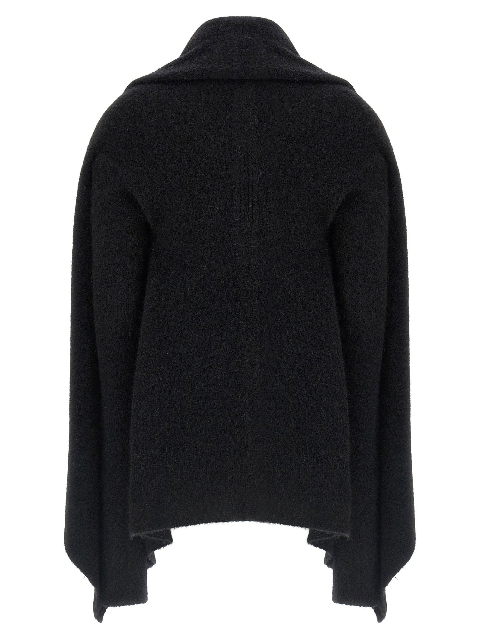 Rick Owens Hooded Medium Wrap Cardigan Black