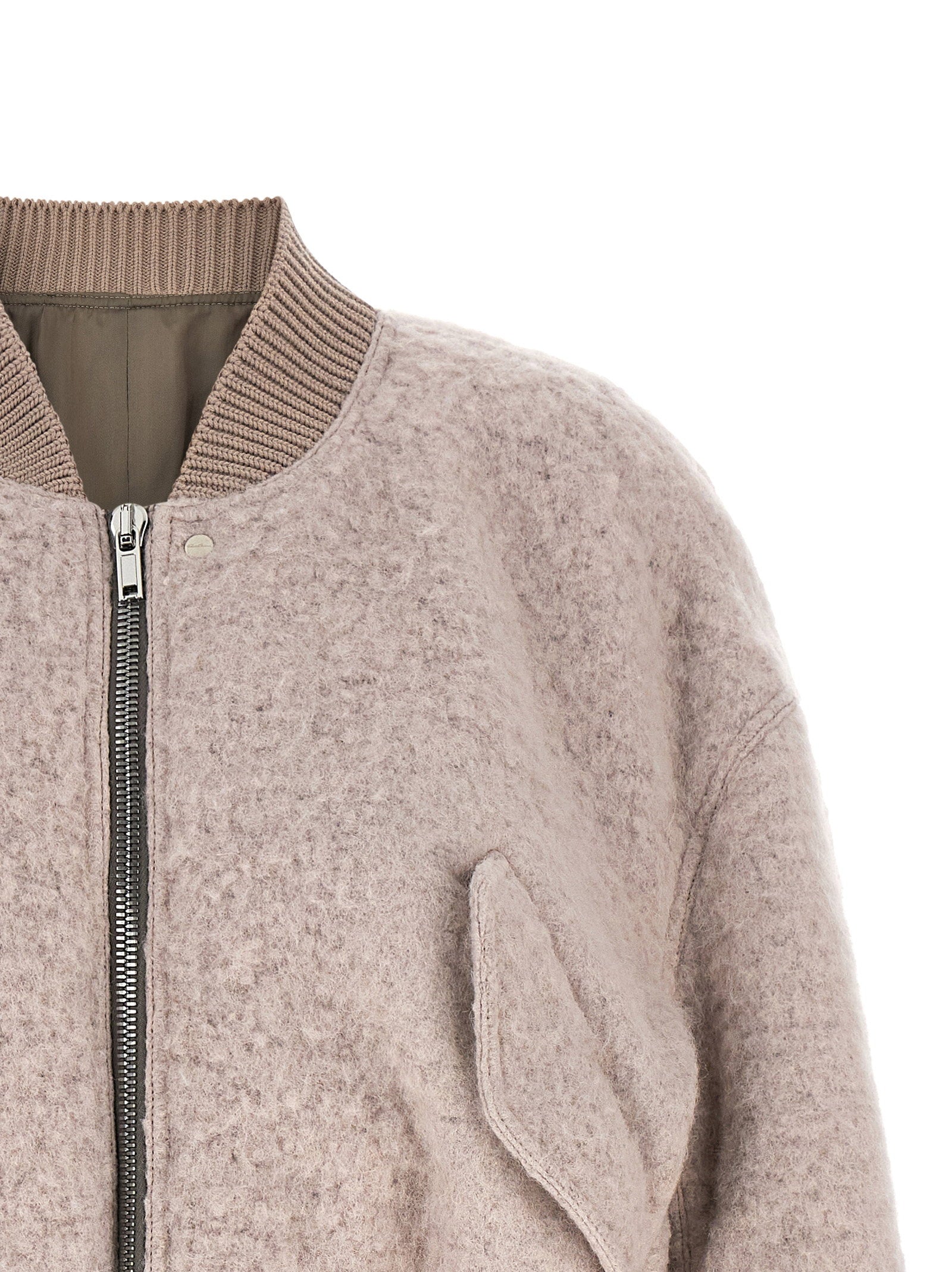 Rick Owens Secchia Cropped Flight Bomber Jacket Pink