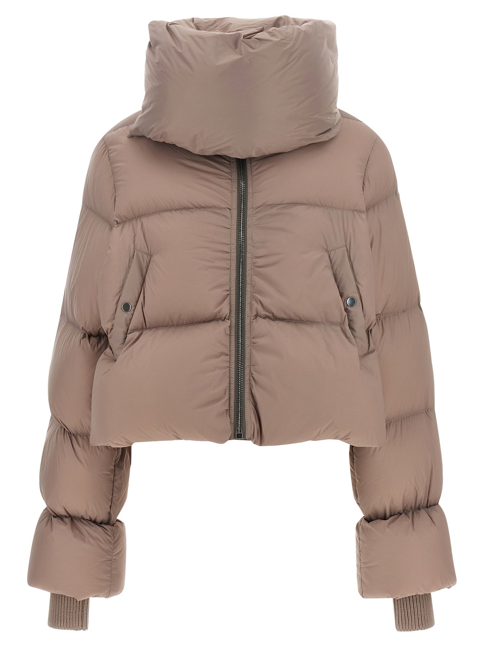 Rick Owens Funnel Neck Down Jacket Pink