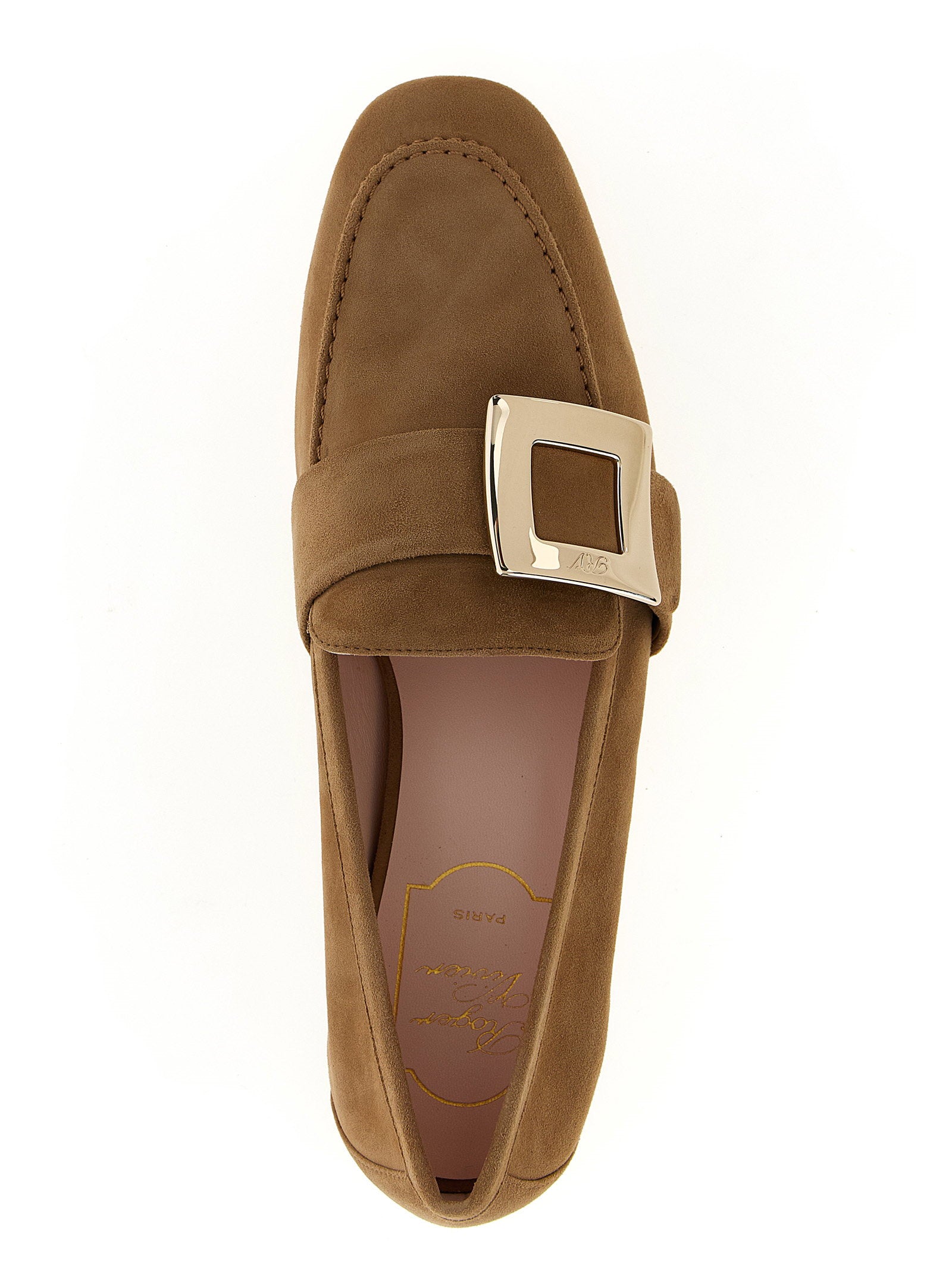 Roger Vivier Suede Loafers Beige