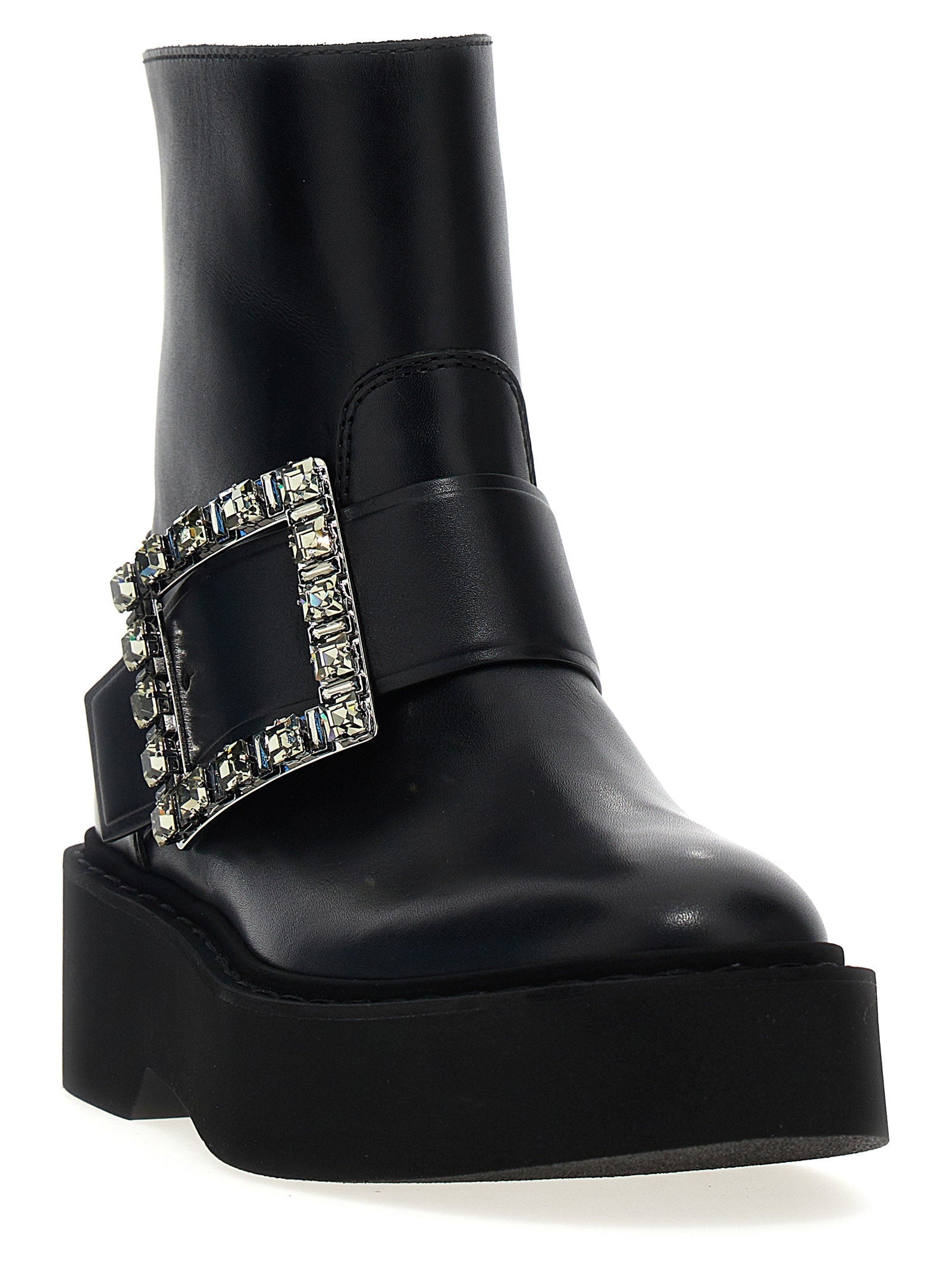 Roger Vivier Viv Rangers Ankle Boots Black
