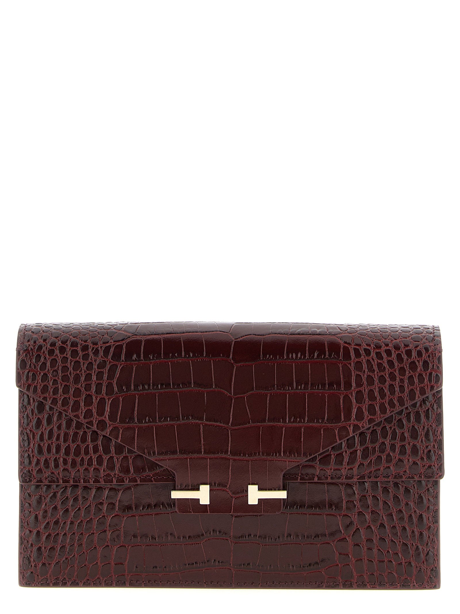 Tom Ford Aube Mini Clutch Bordeaux