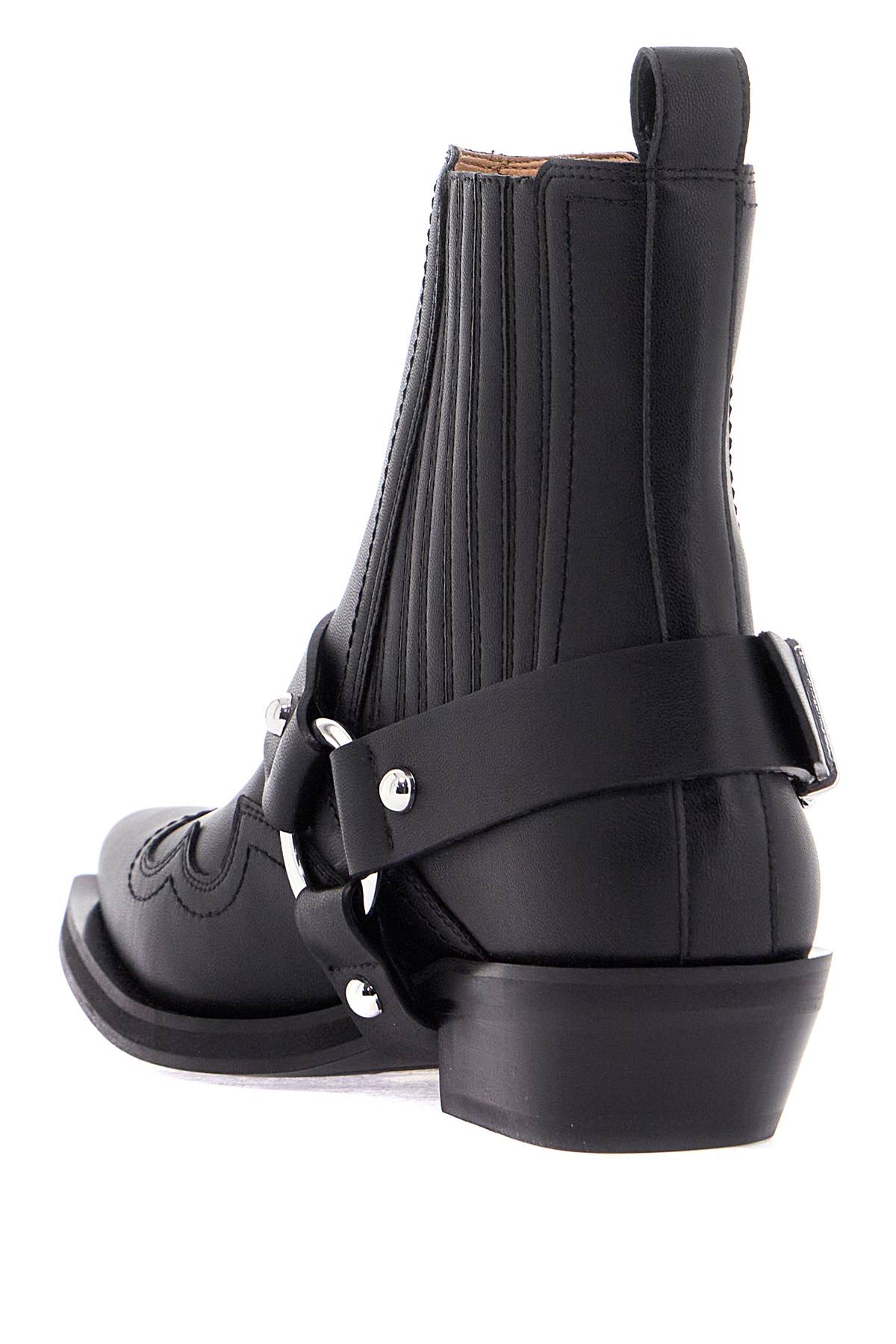 Ganni western chelsea ankle boots Black