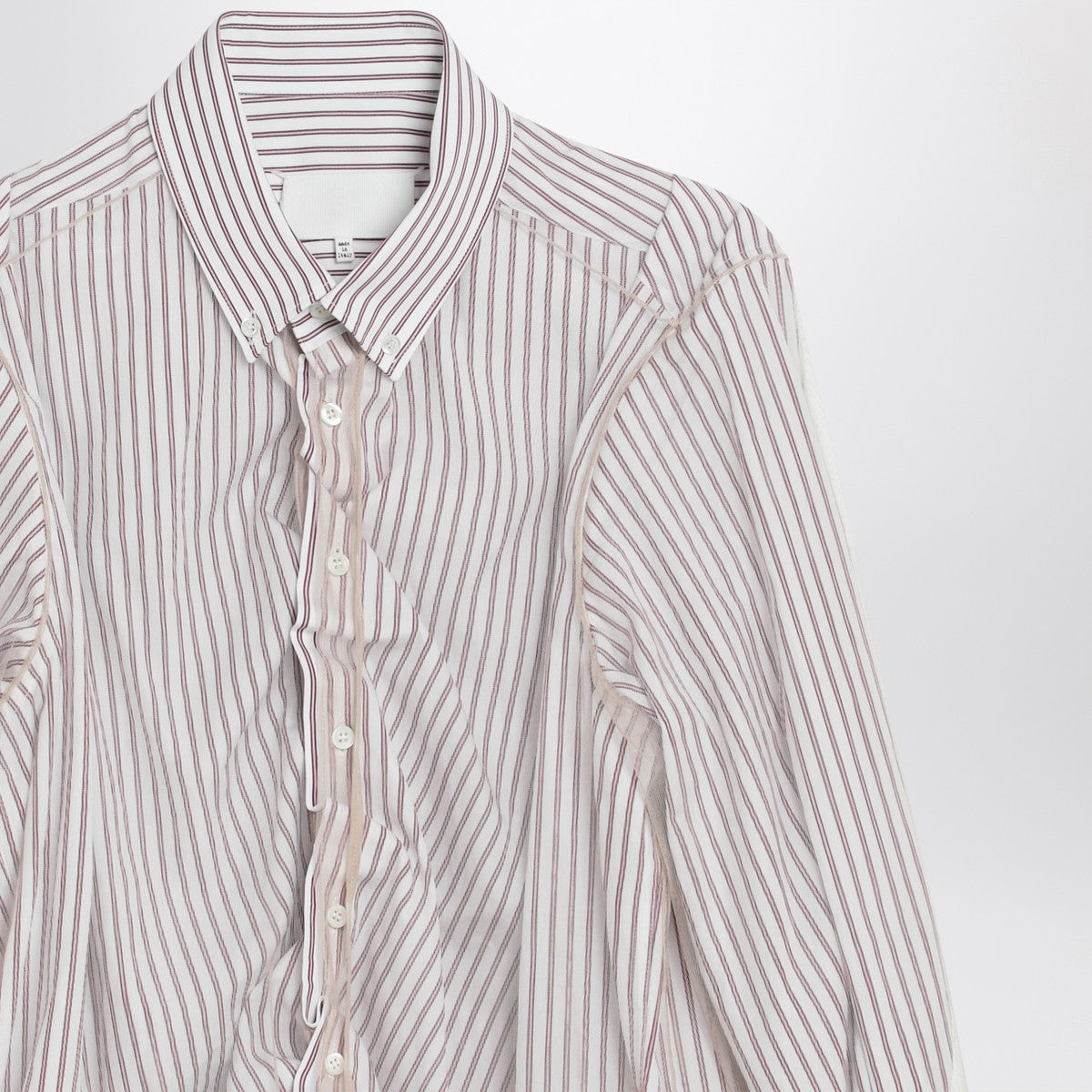 Maison Margiela Striped Layered Tulle Shirt White