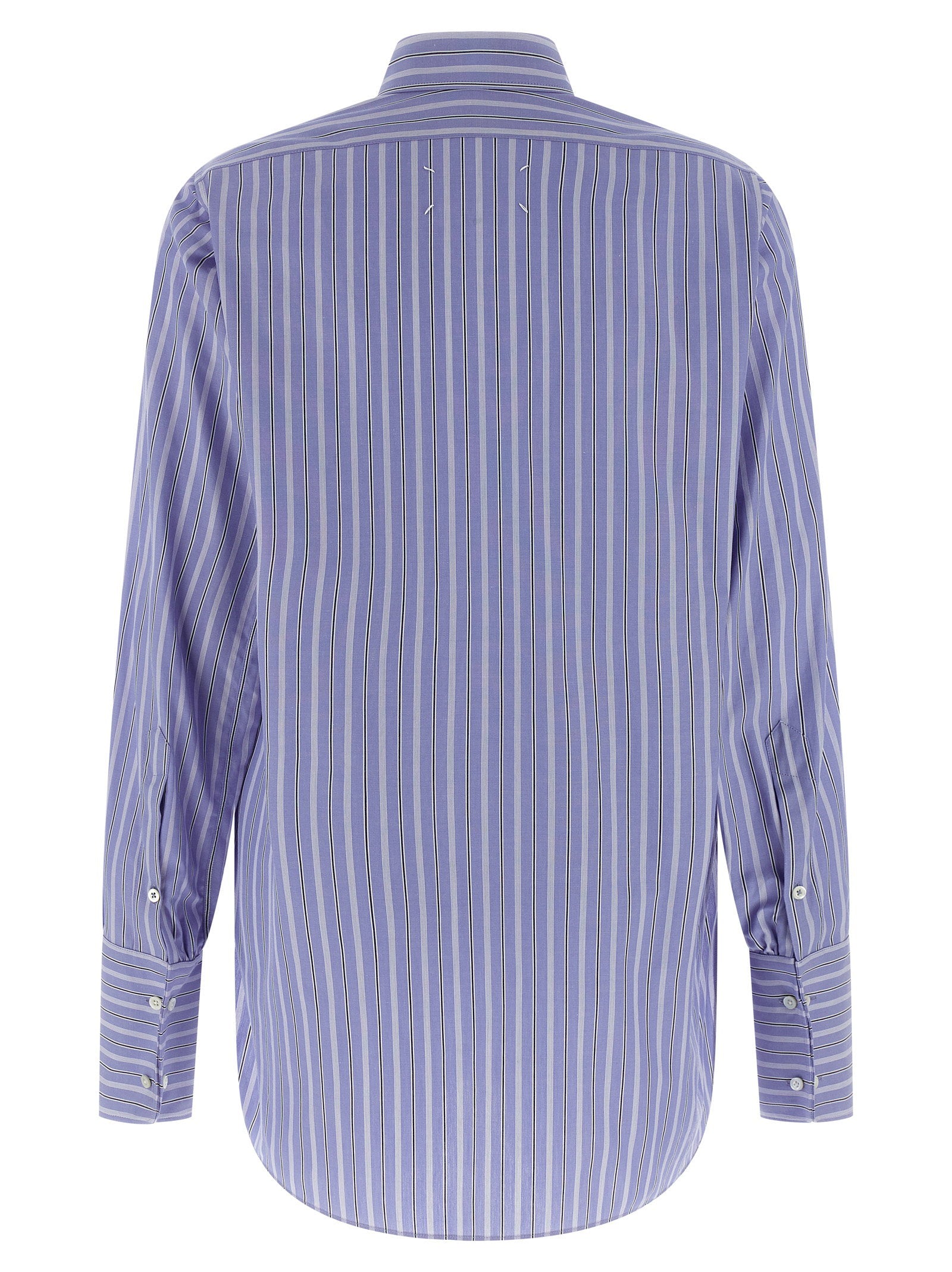 Maison Margiela Striped Cotton Shirt Light blue
