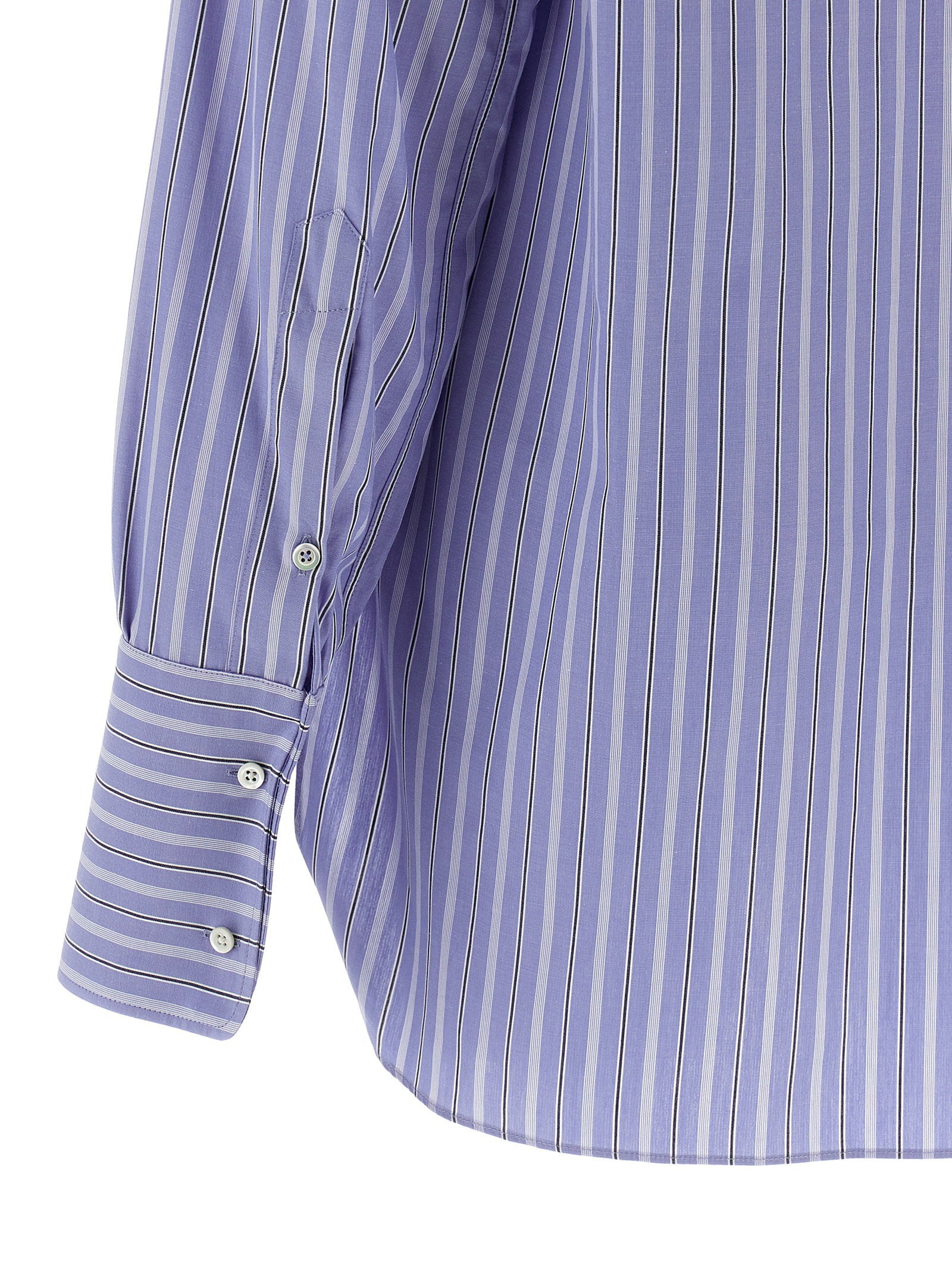 Maison Margiela Striped Cotton Shirt Light blue