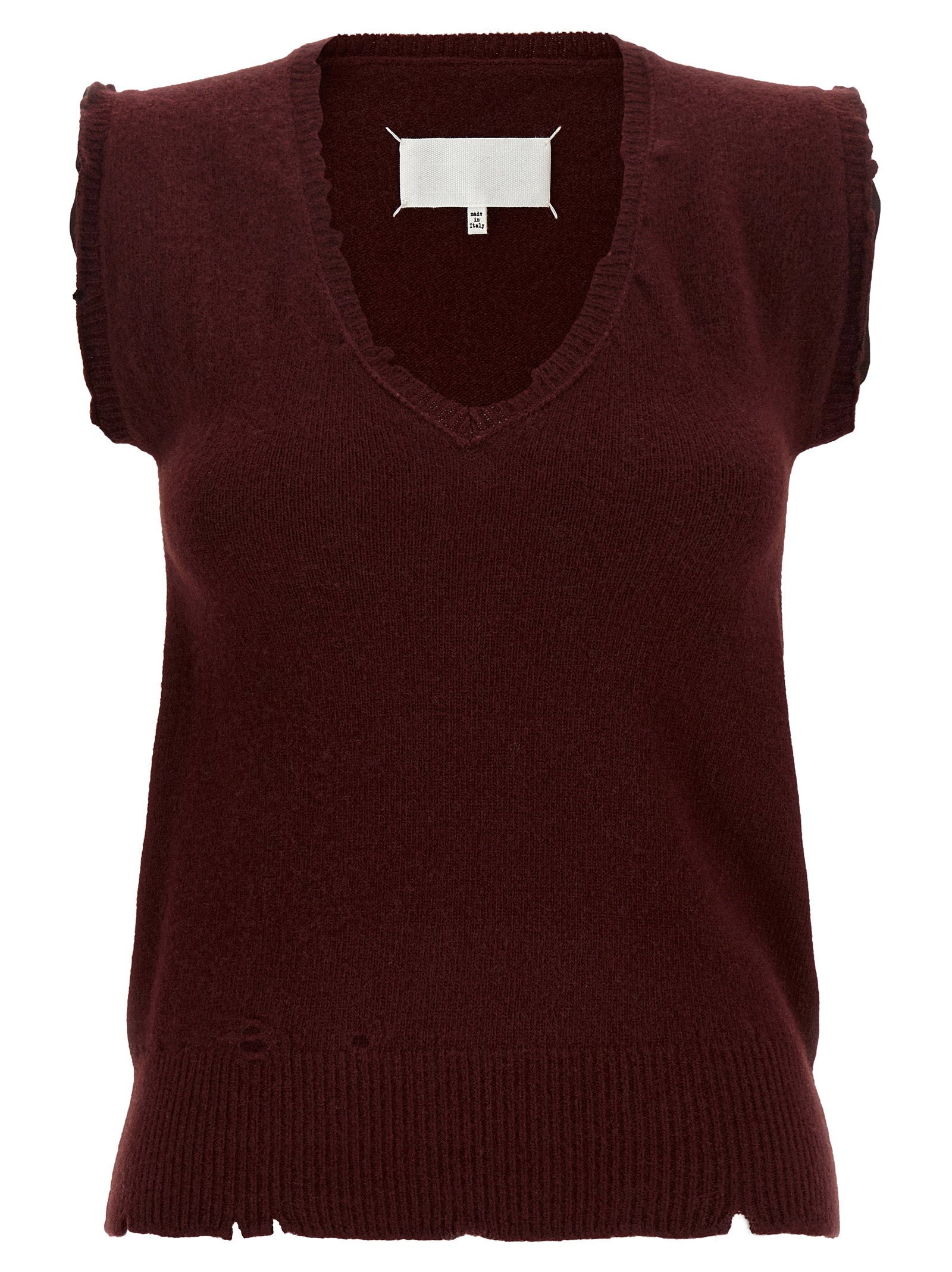 Maison Margiela Distressed Vest Bordeaux
