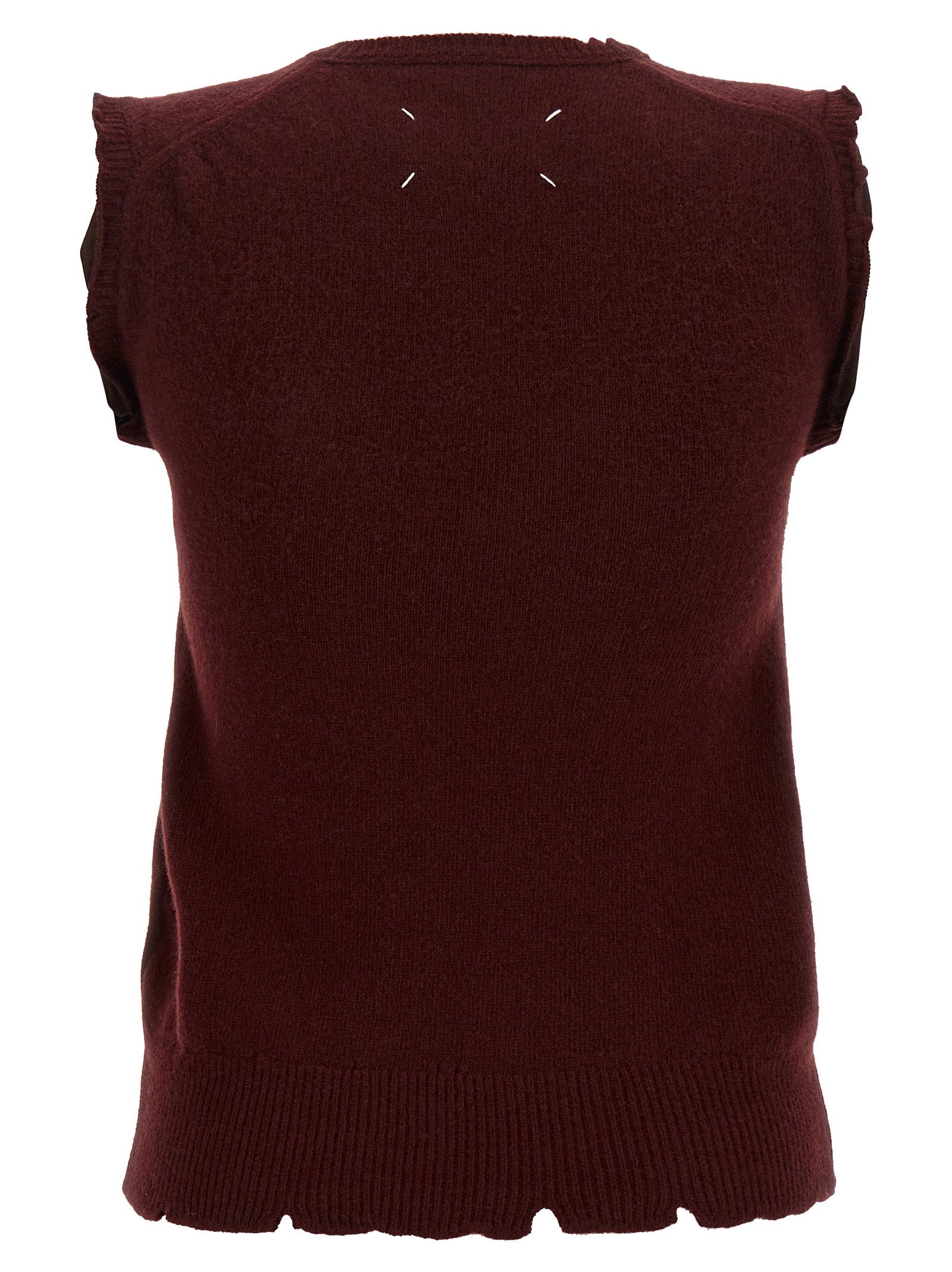 Maison Margiela Distressed Vest Bordeaux
