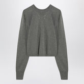 Maison Margiela Green Mélange Wool Crewneck Sweater Green