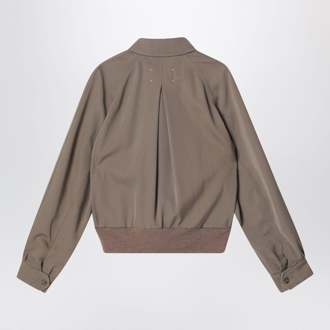 Maison Margiela Virgin Wool Zip-Up Jacket Beige