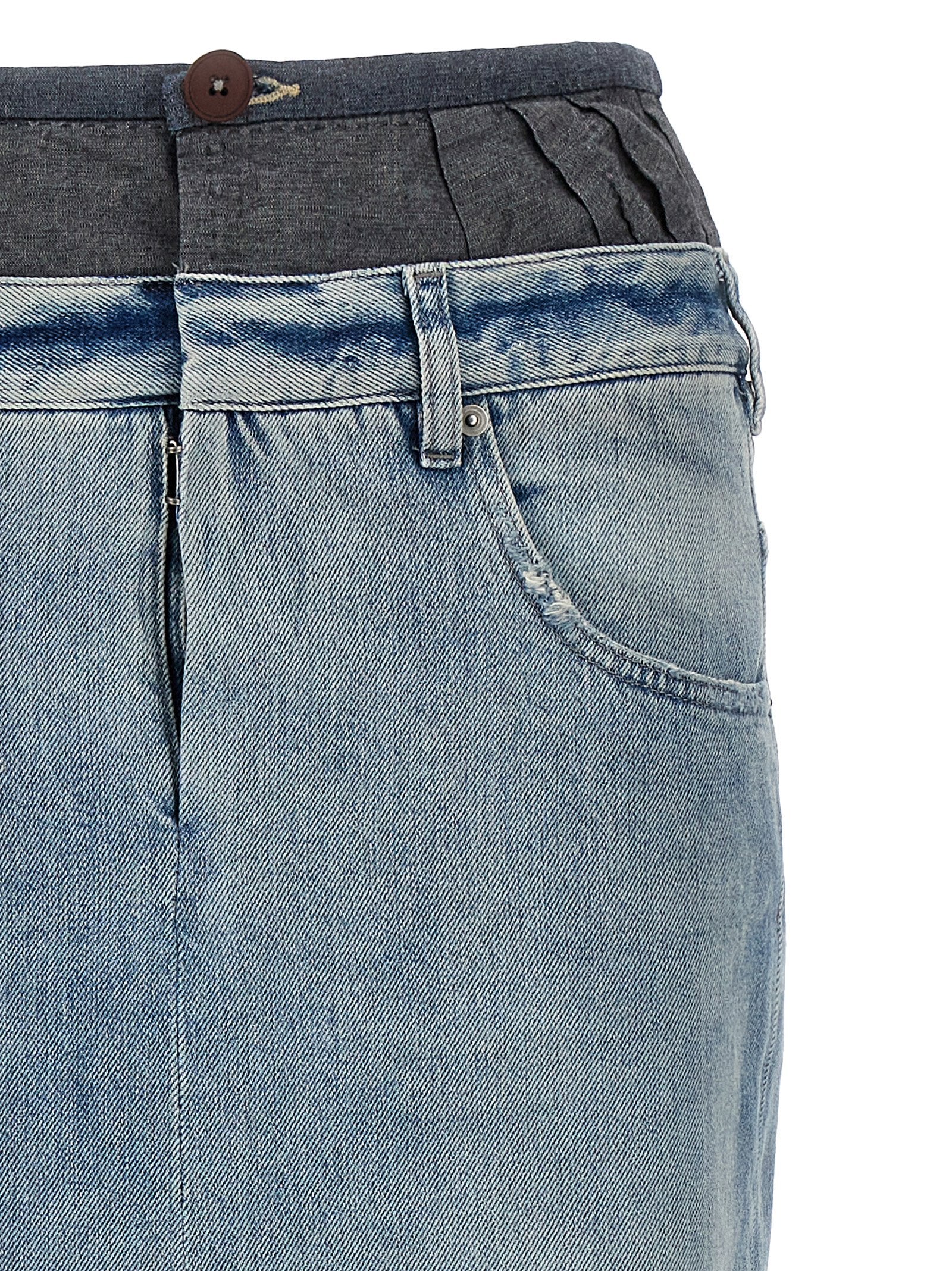 Maison Margiela Slits Denim Skirt Multicolor