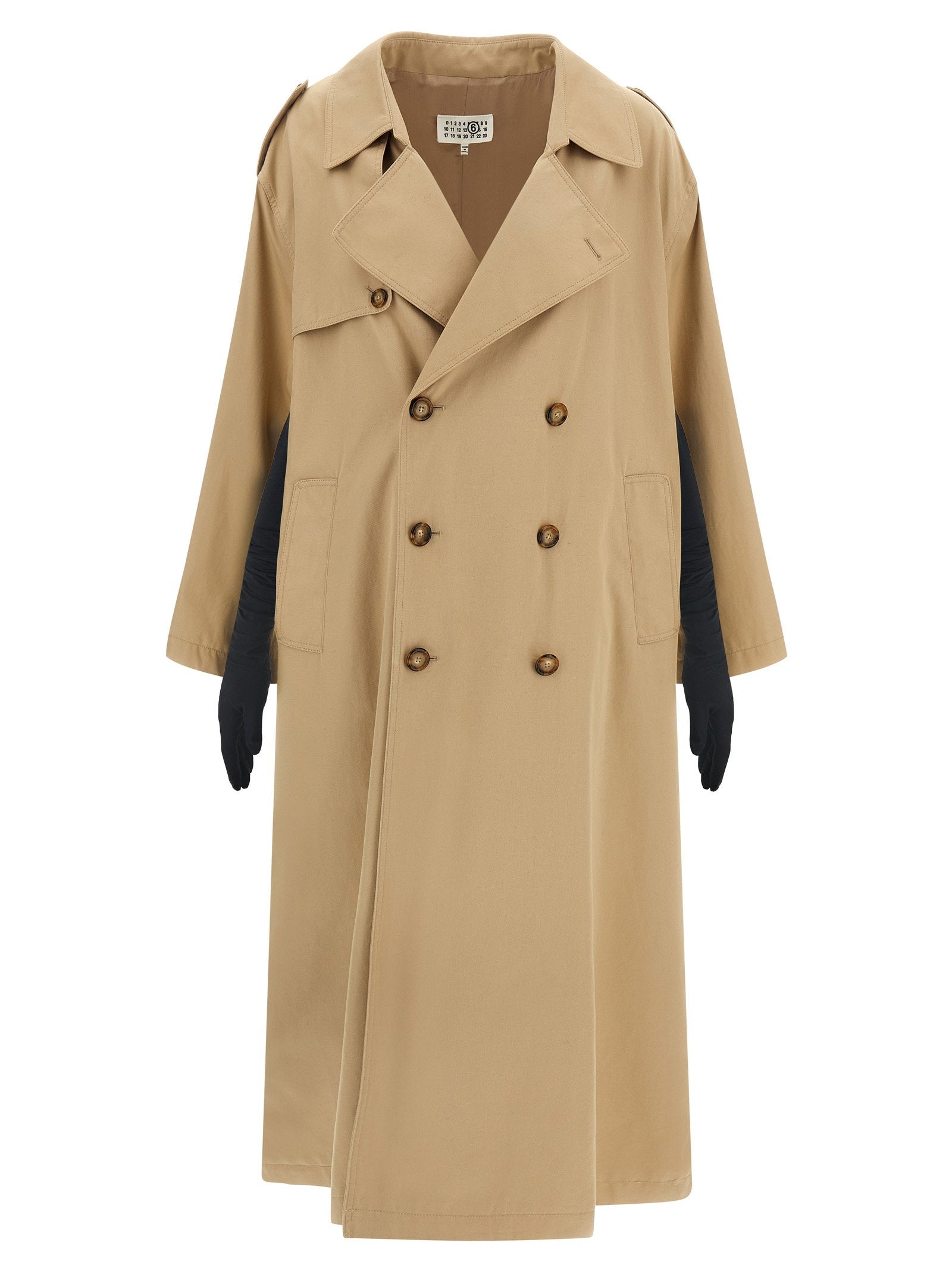 Mm6 Maison Margiela Trench Coat With Gloves Beige