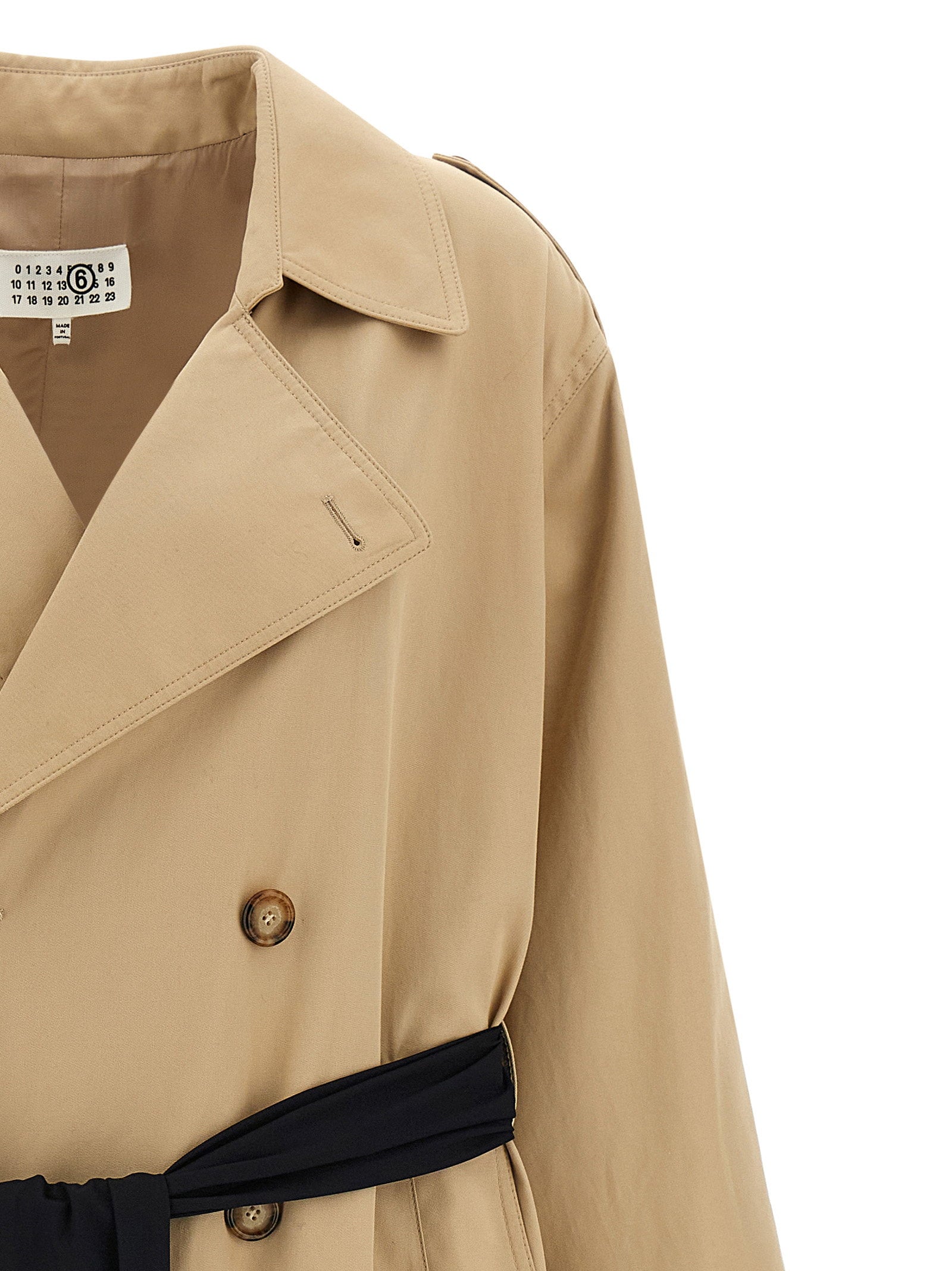 Mm6 Maison Margiela Trench Coat With Gloves Beige