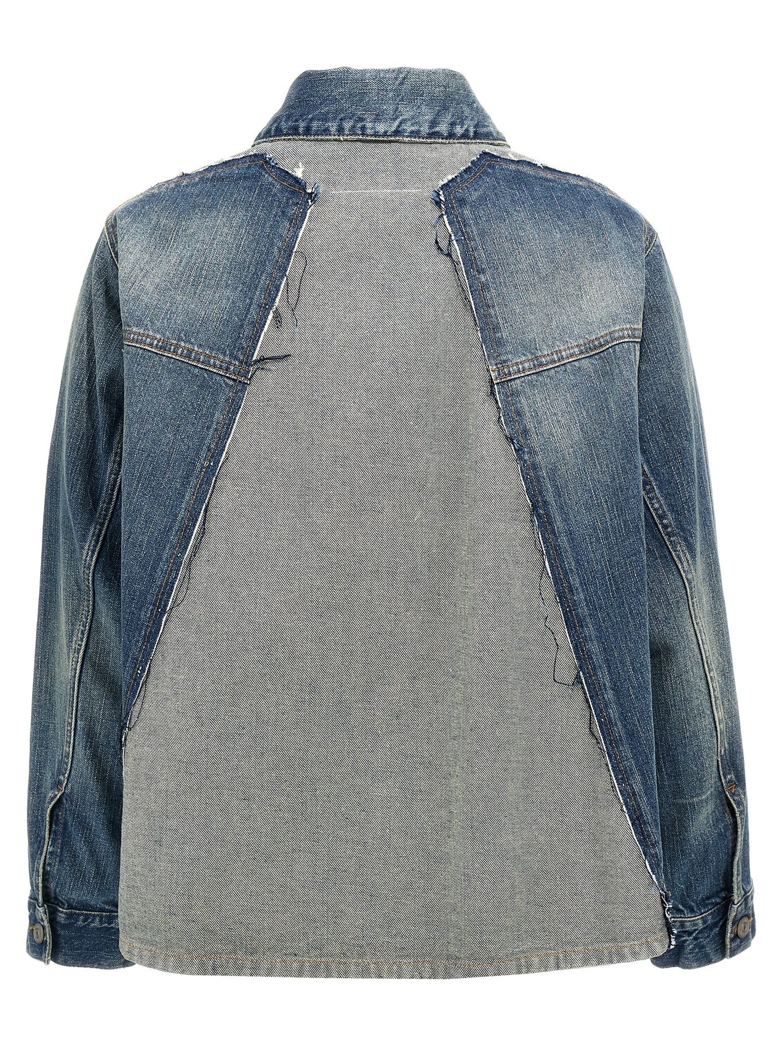 Mm6 Maison Margiela Layered Denim Jacket Blue