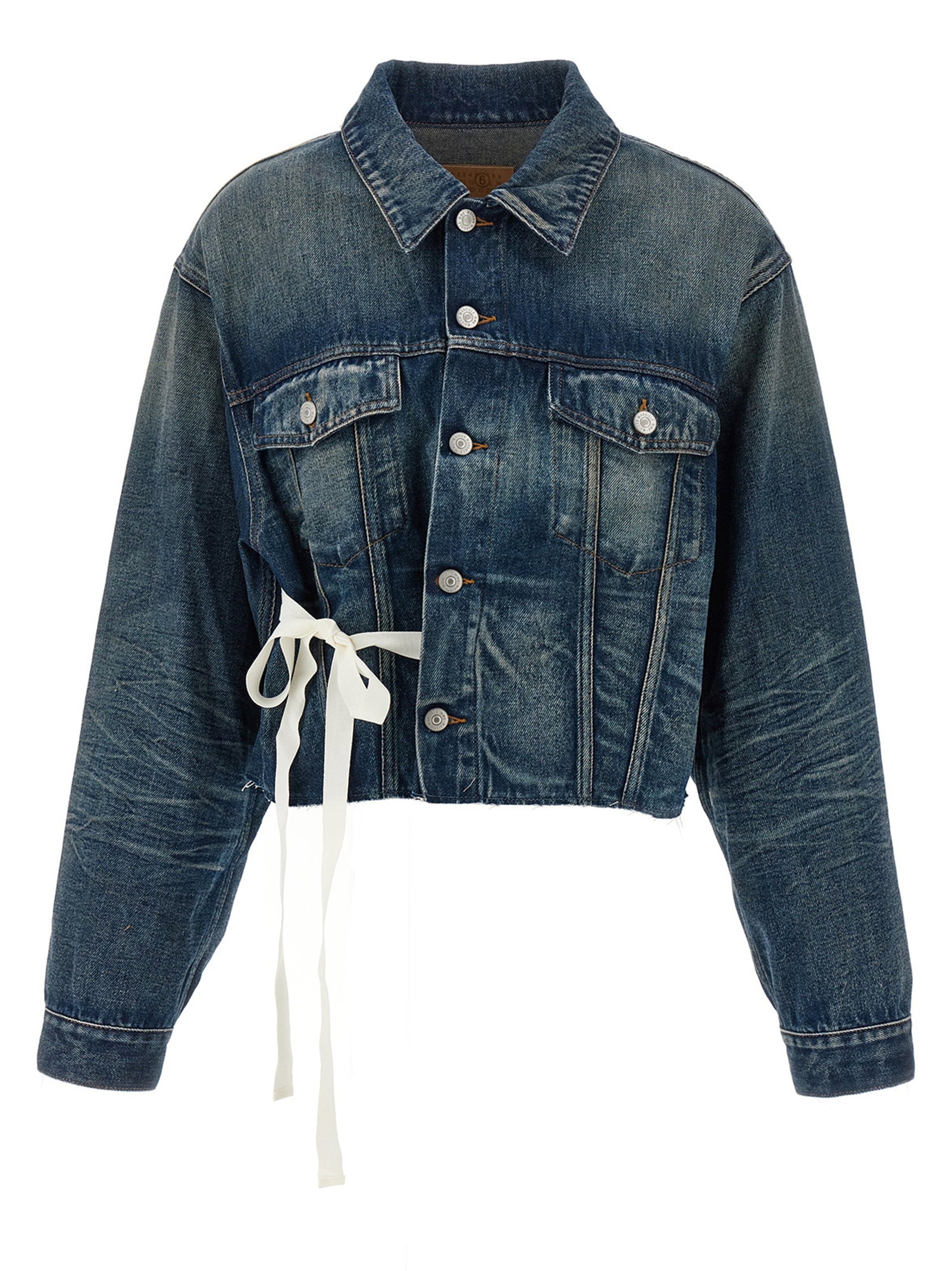 Mm6 Maison Margiela Tape Denim Jacket Blue