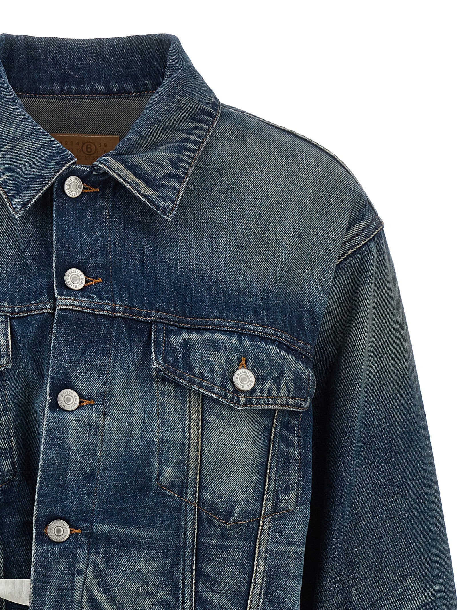 Mm6 Maison Margiela Tape Denim Jacket Blue