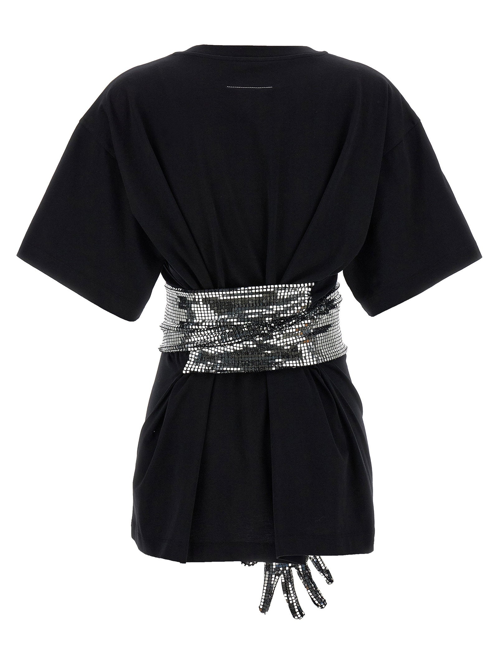 Mm6 Maison Margiela Sequin Gloves T-shirt Black
