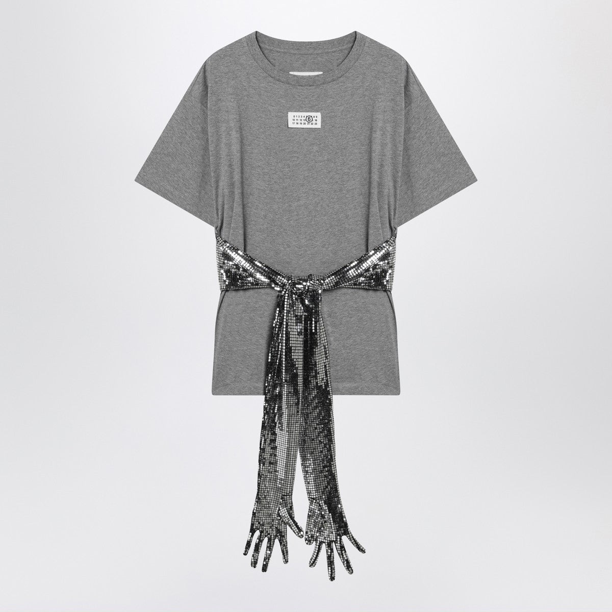 MM6 Maison Margiela Cotton T-shirt With Gloves Grey