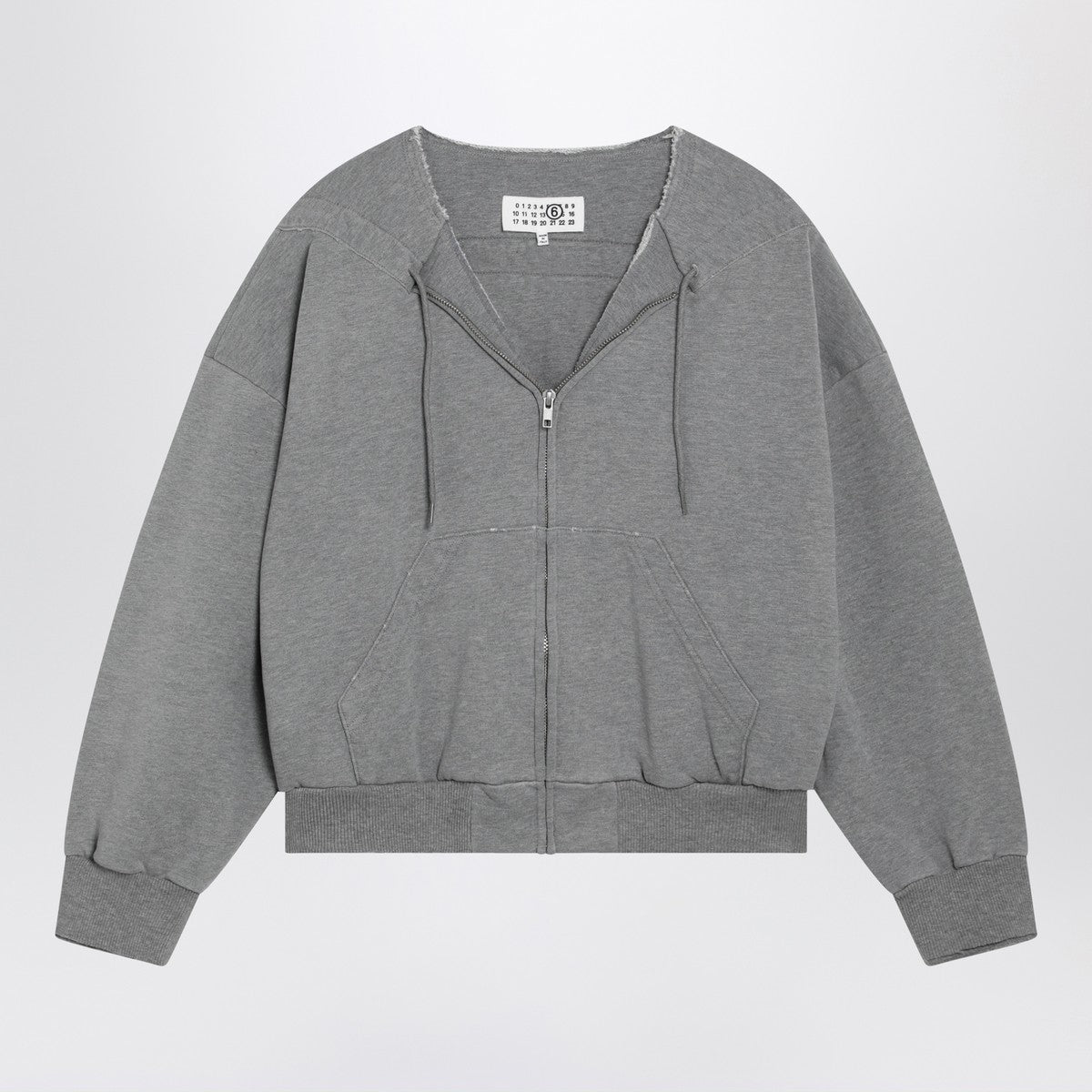 MM6 Maison Margiela Zip Cotton Sweatshirt Grey