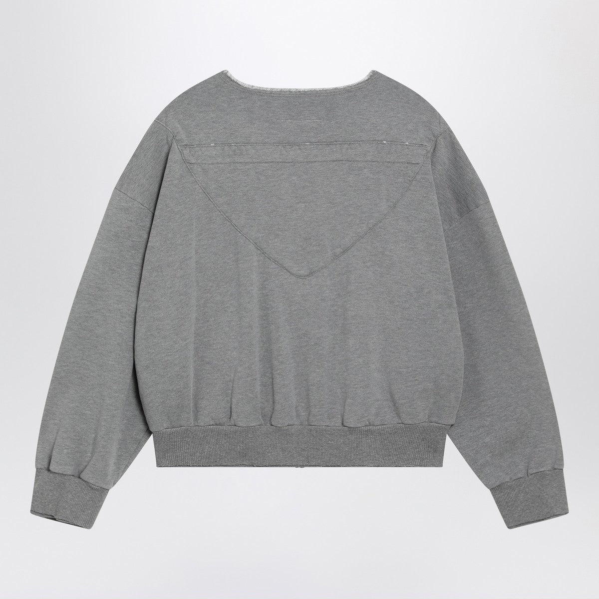 MM6 Maison Margiela Zip Cotton Sweatshirt Grey