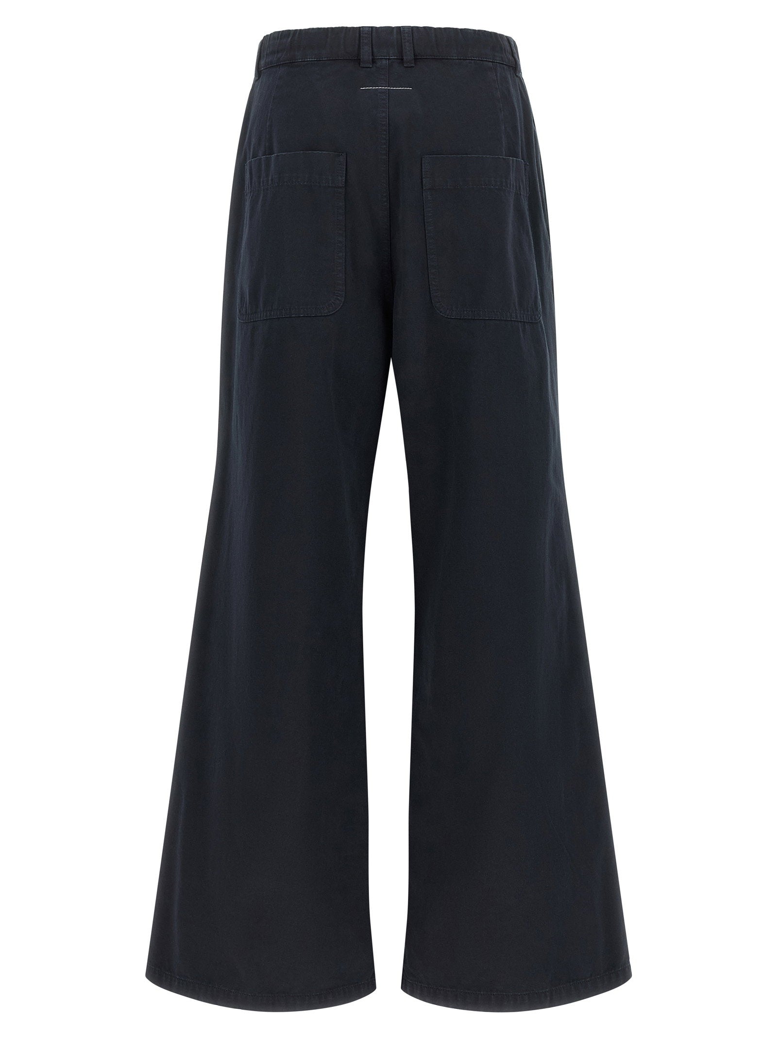 Mm6 Maison Margiela White Stitch Line Pants Blue
