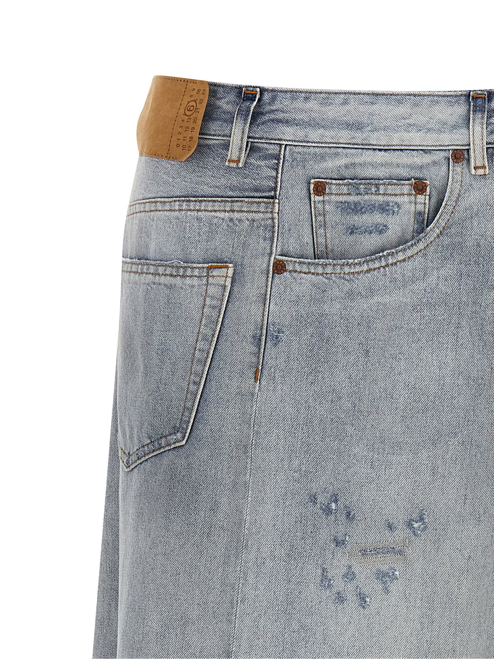 Mm6 Maison Margiela Asymmetrical Construction Skirt Light blue