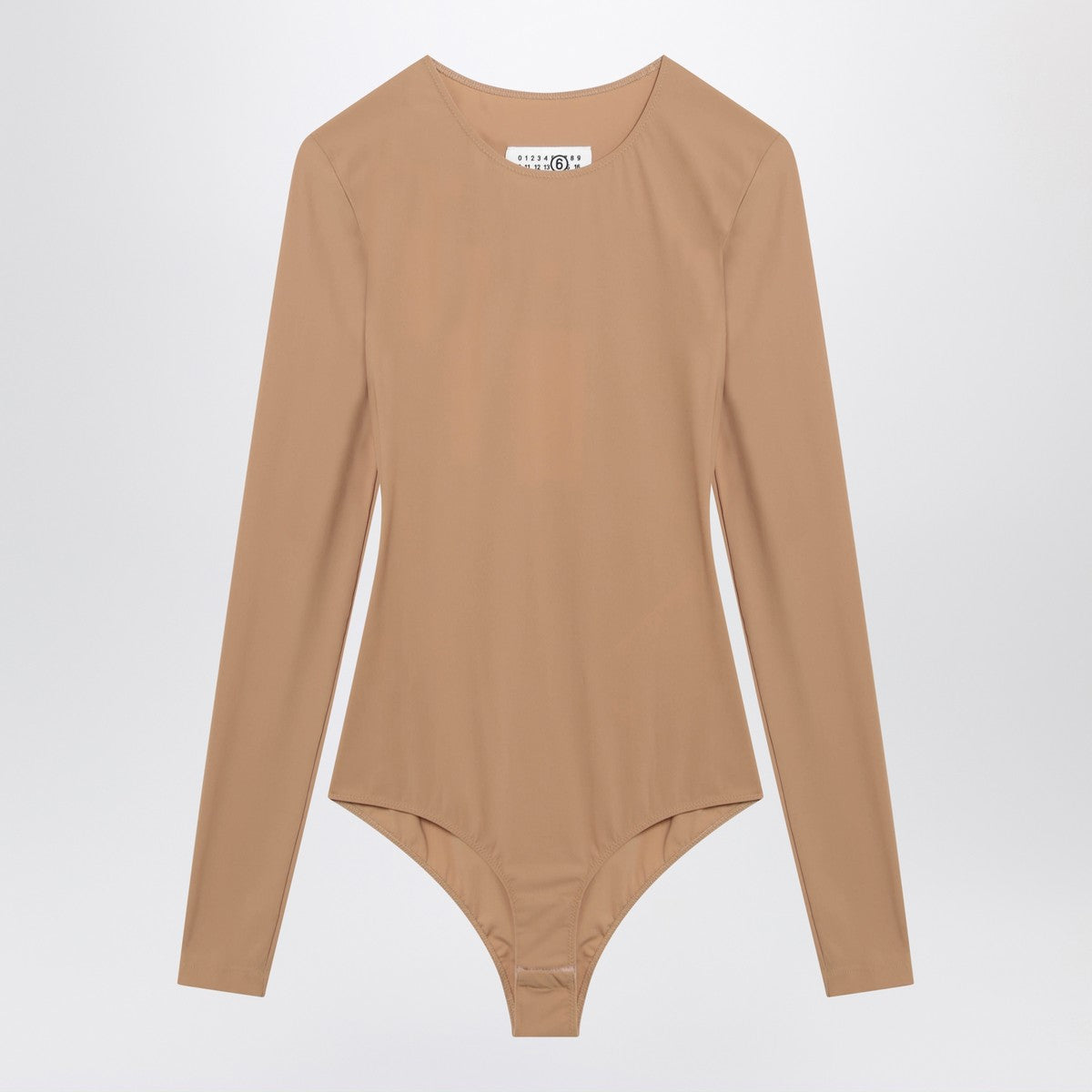 MM6 Maison Margiela Skin-tone Lycra Jersey Bodysuit Beige