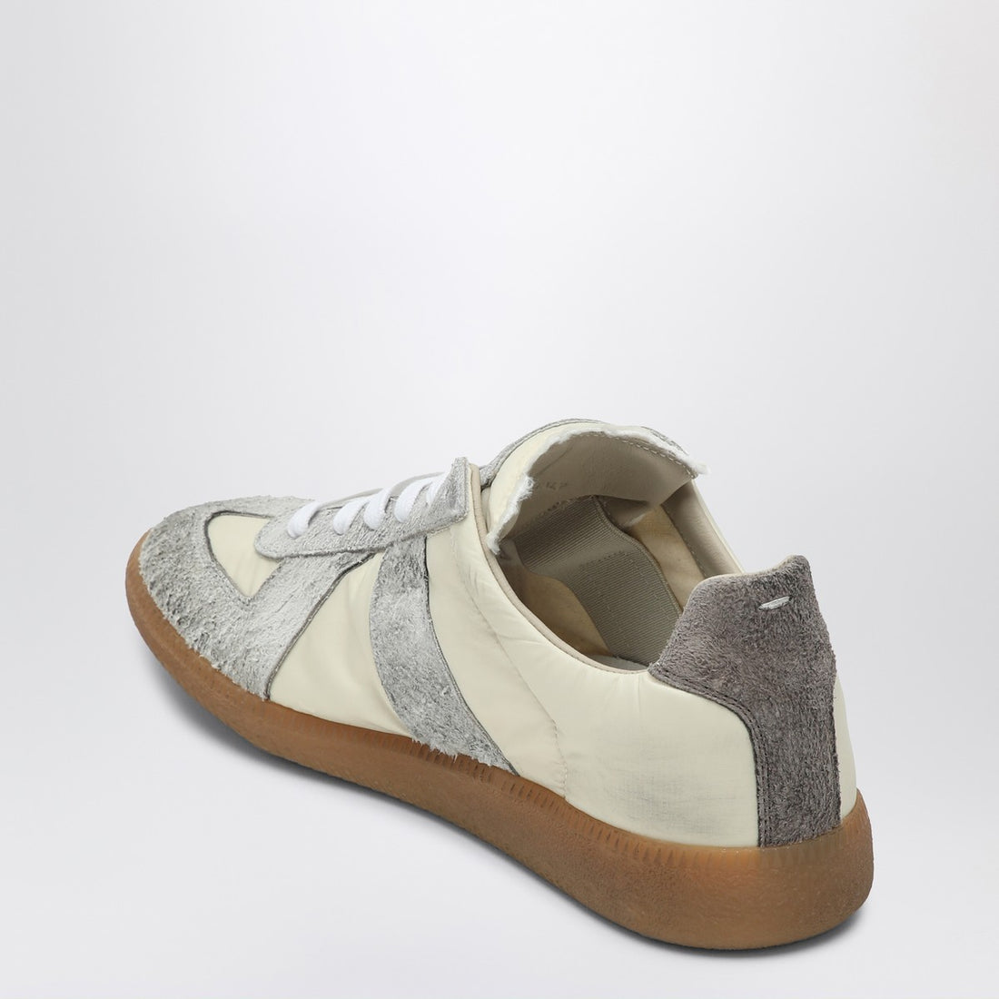 Maison Margiela Replica Light Beige and Grey Suede Sneakers Yellow