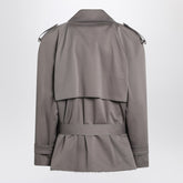 MM6 Maison Margiela Short Double-Breasted Grey Trench Coat Grey