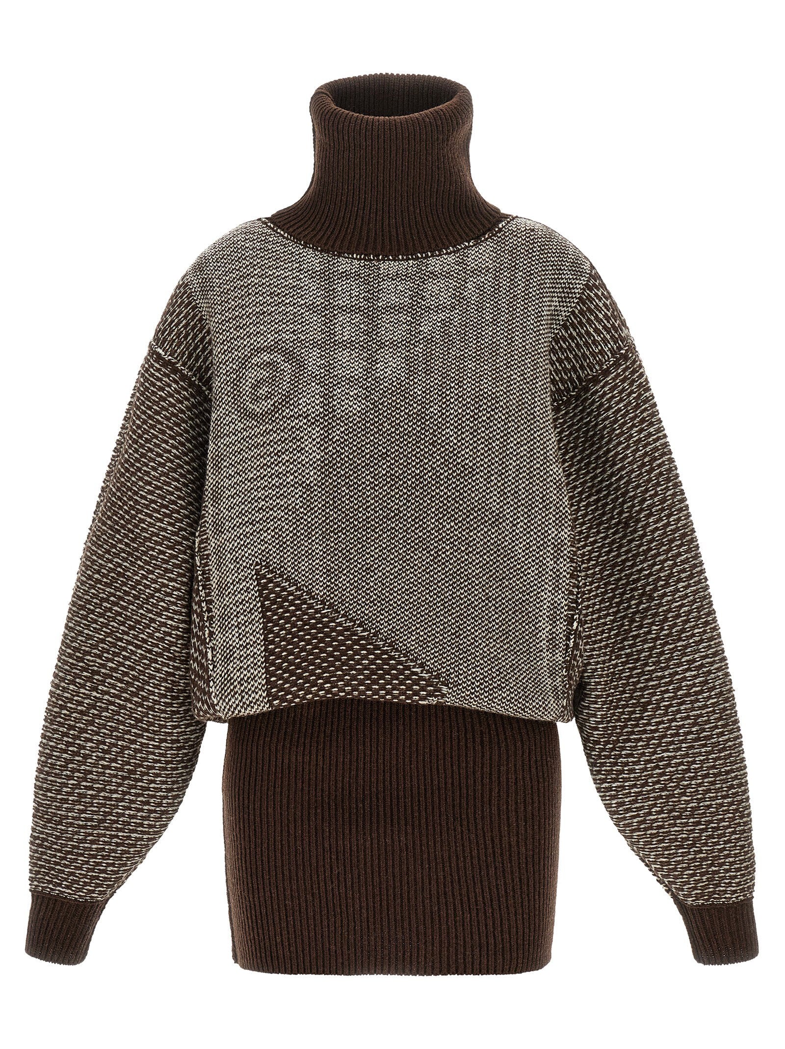 Mm6 Maison Margiela Numeric Signature Mm6 Reversible Dress Brown