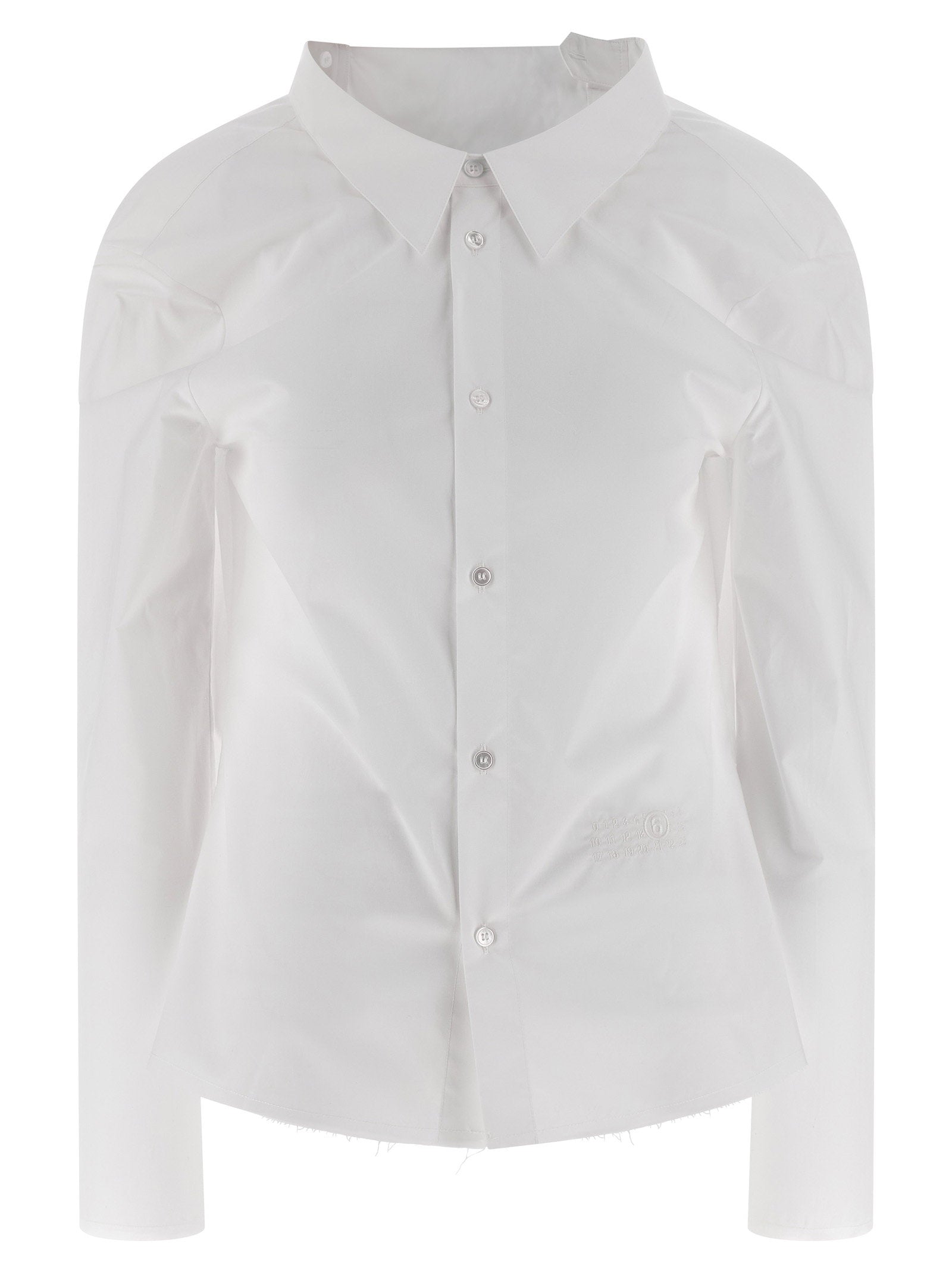 Mm6 Maison Margiela Numeric Signature Mm6 Embroidered Shirt White