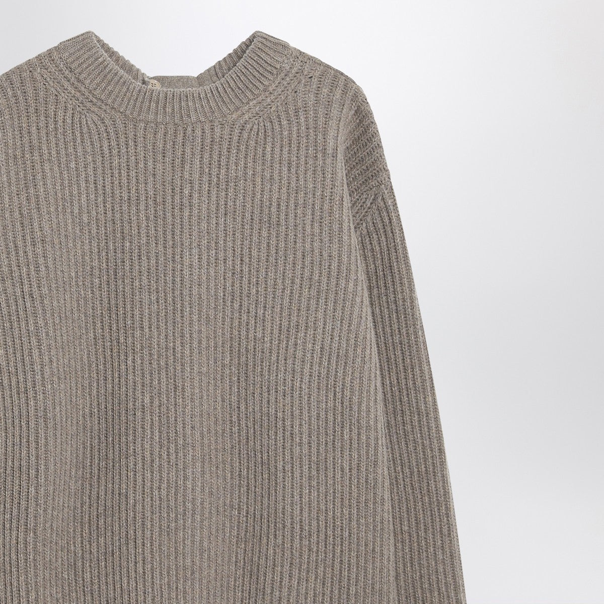 MM6 Maison Margiela Oversized Ribbed Virgin Wool-Blend Sweater Beige