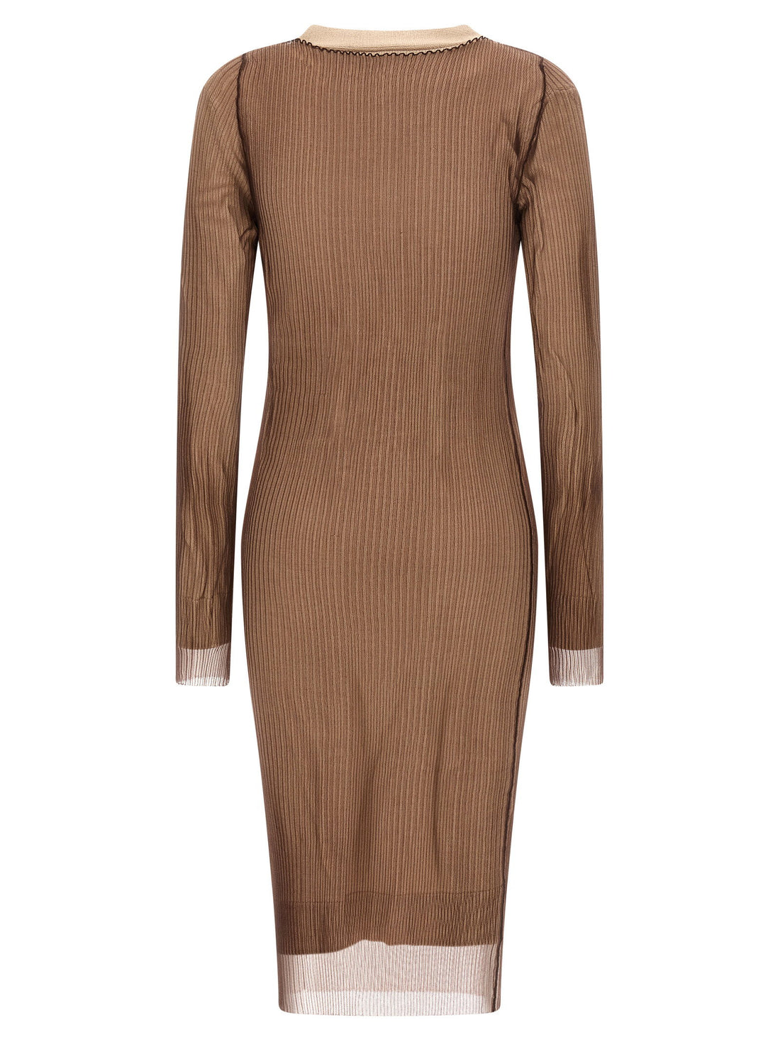 Mm6 Maison Margiela Trapped Double Layer Dress Beige