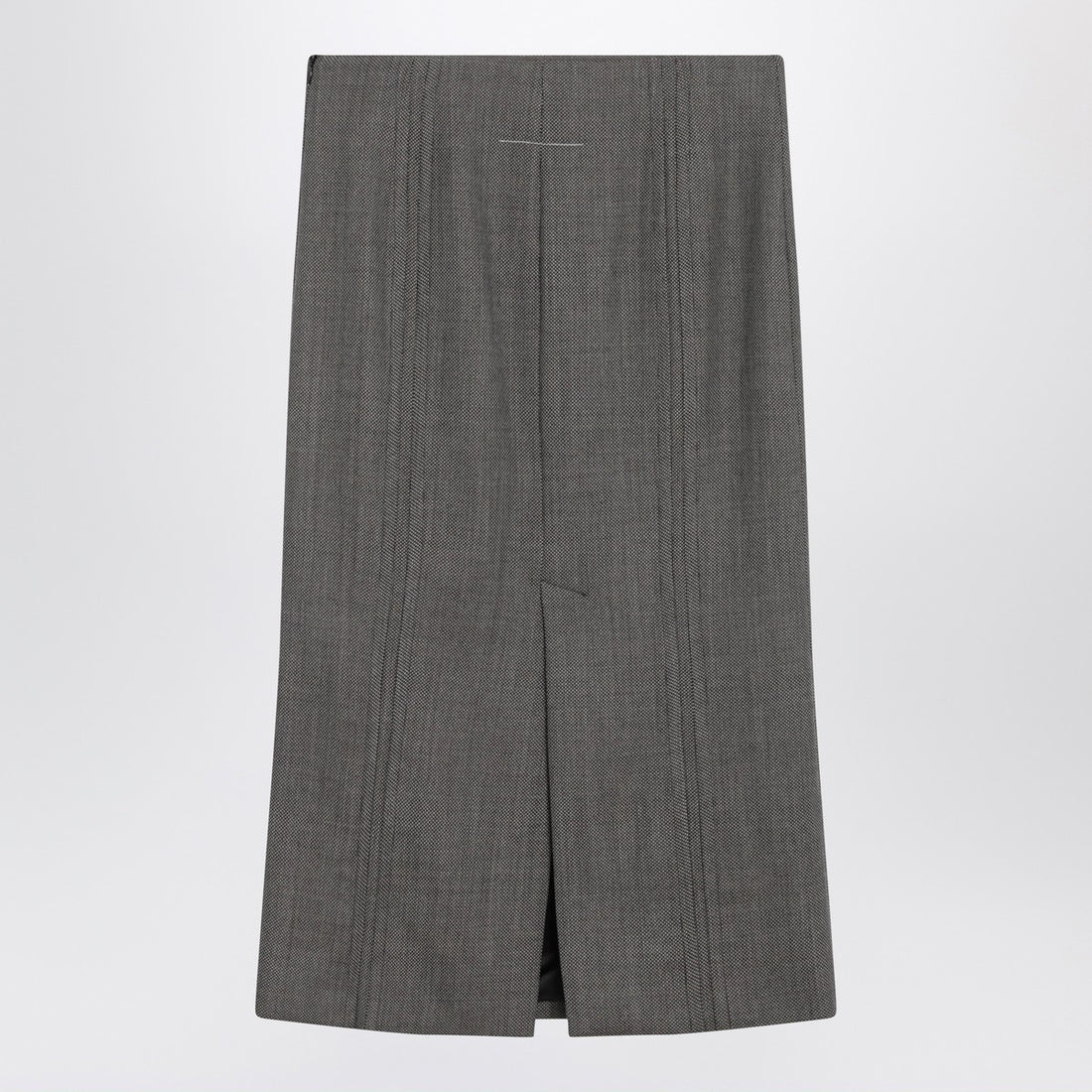 MM6 Maison Margiela Patterned Wool Midi Skirt Brown