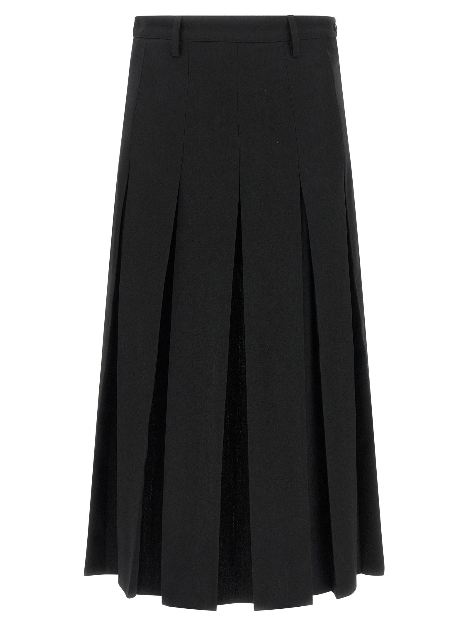 Mm6 Maison Margiela Overlapping Pleated Skirt Black