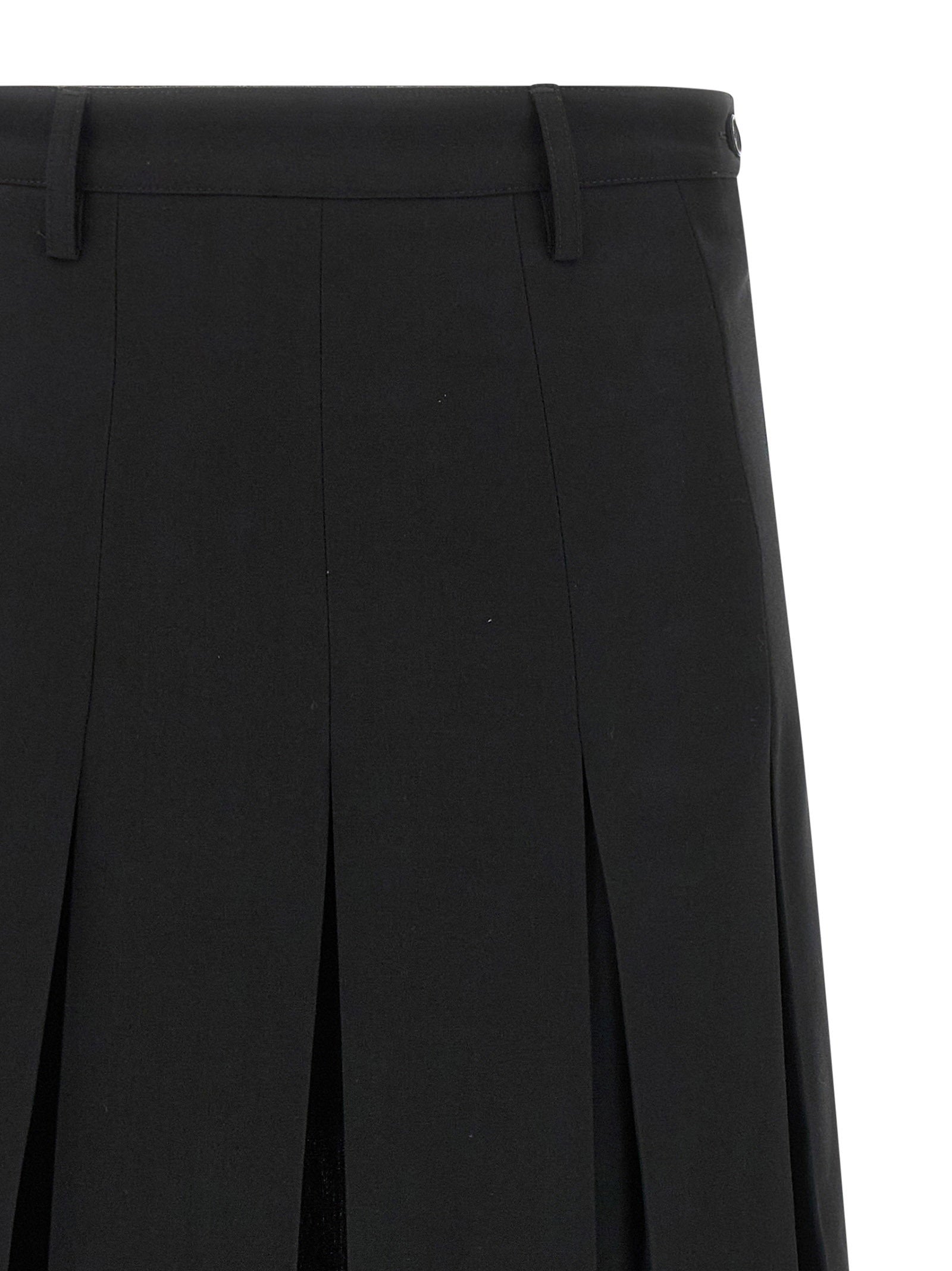 Mm6 Maison Margiela Overlapping Pleated Skirt Black