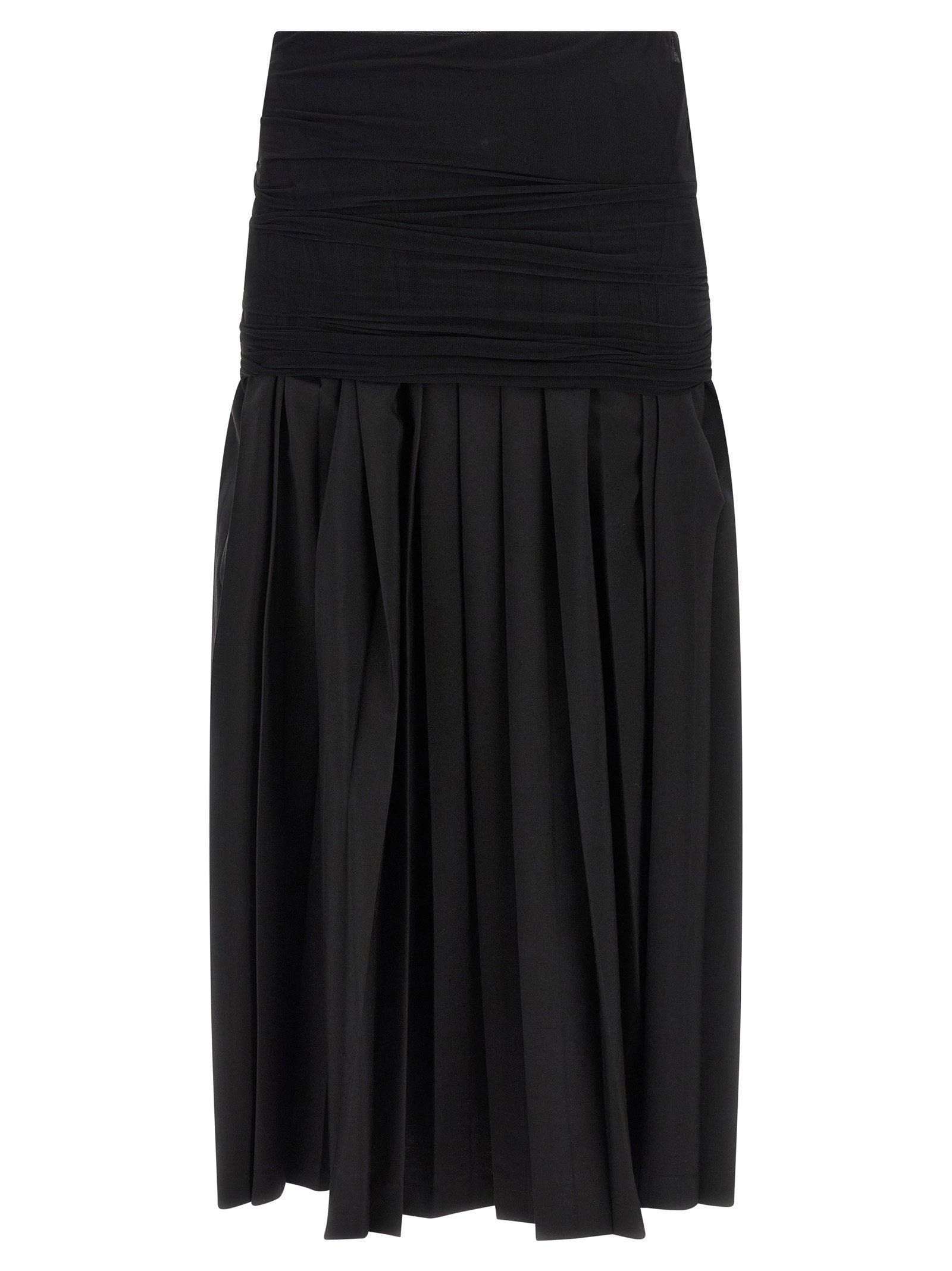 Mm6 Maison Margiela Double Layer Skirt Black