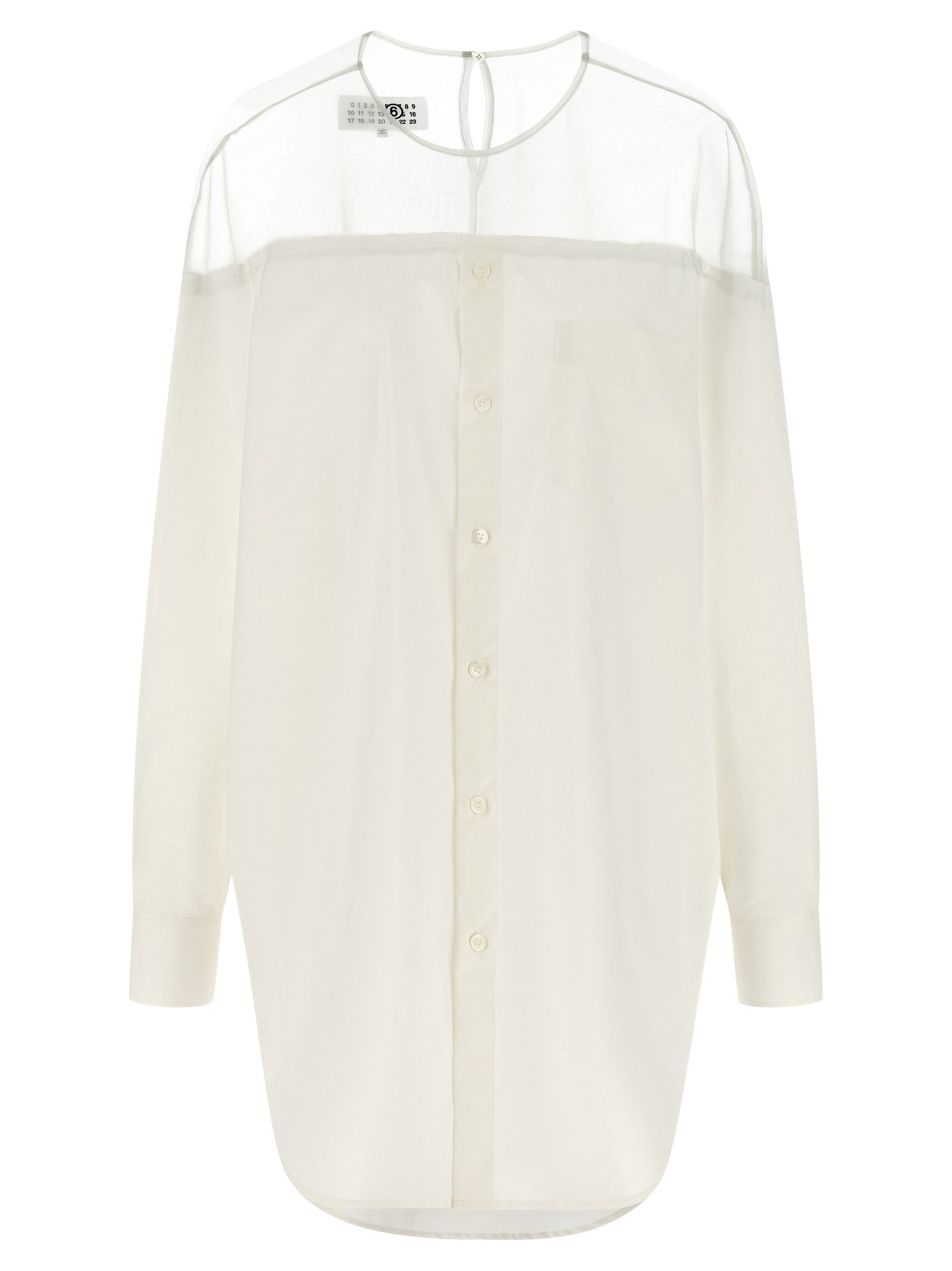 Mm6 Maison Margiela Tulle Insert Shirt White