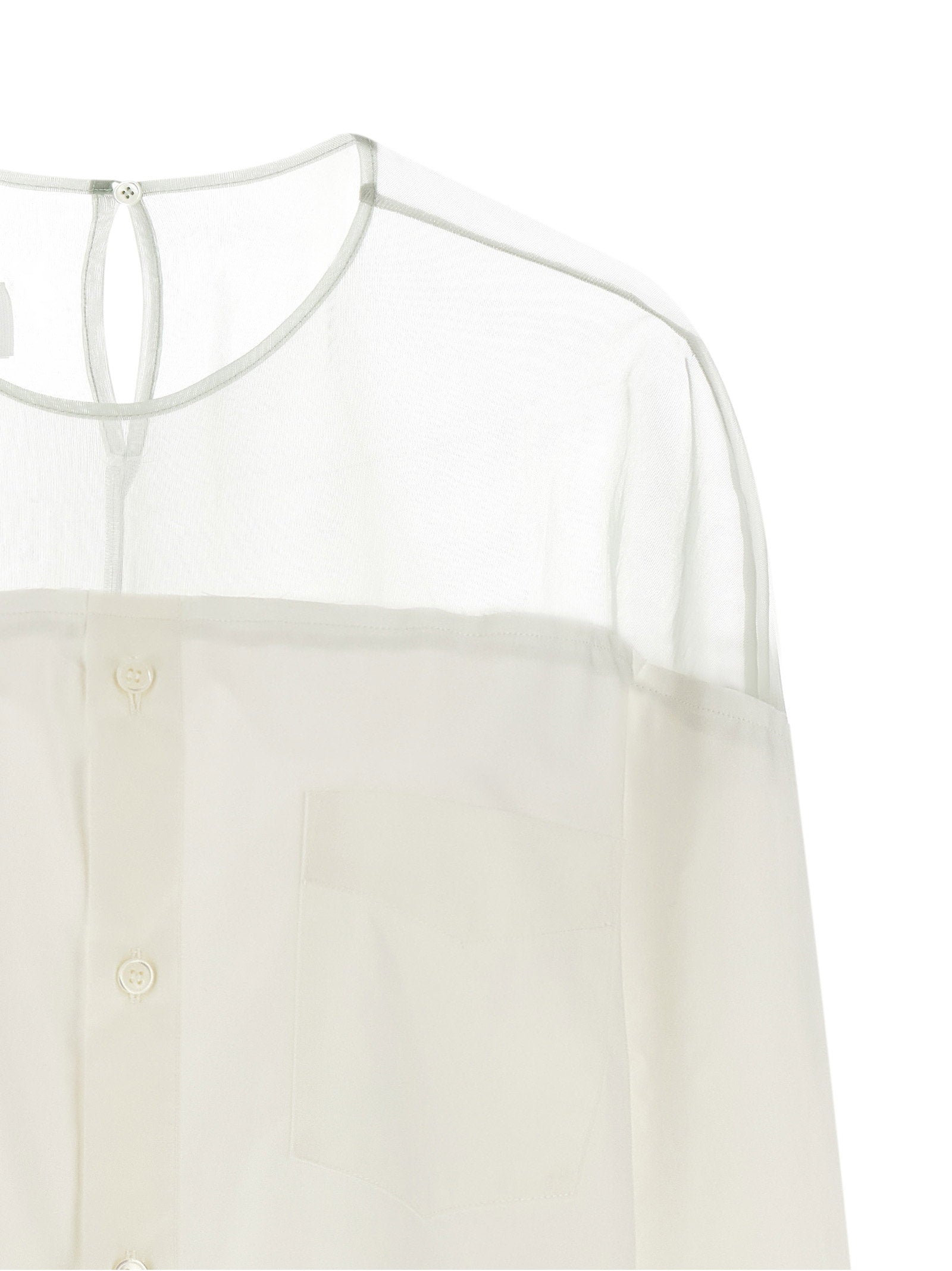 Mm6 Maison Margiela Tulle Insert Shirt White