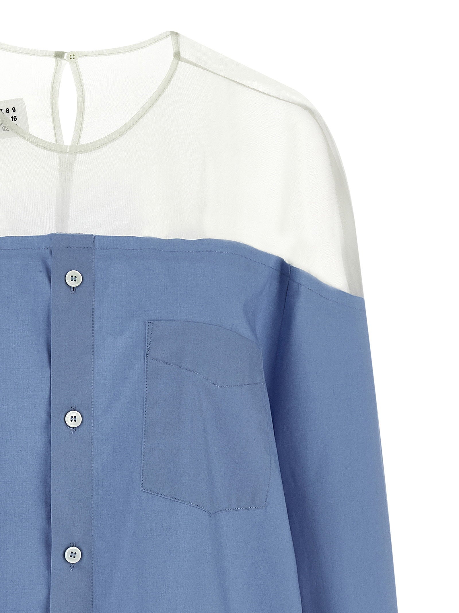 Mm6 Maison Margiela Tulle Insert Shirt Light blue