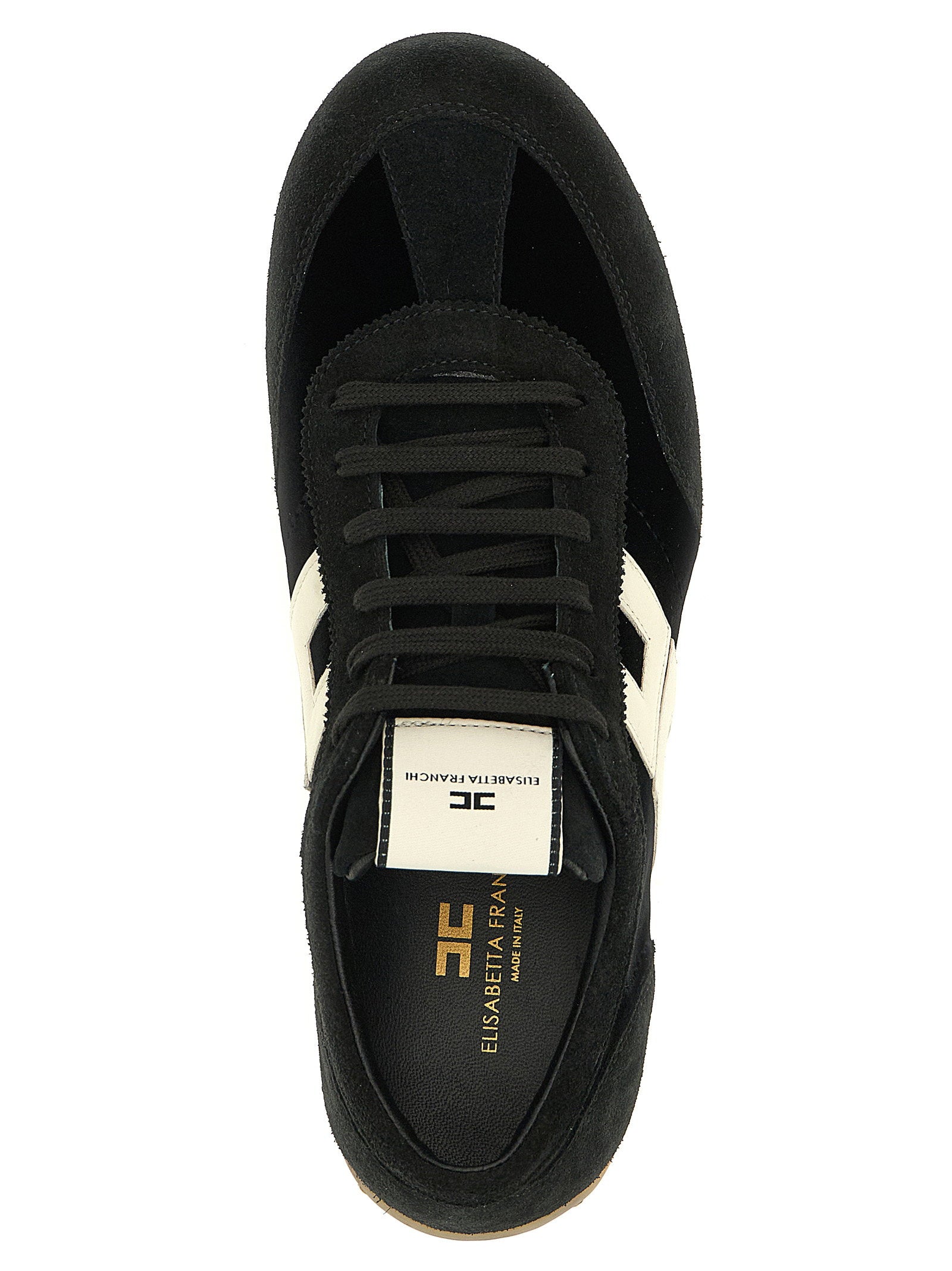 Elisabetta Franchi Nappa And Velvet Sneakers White/black