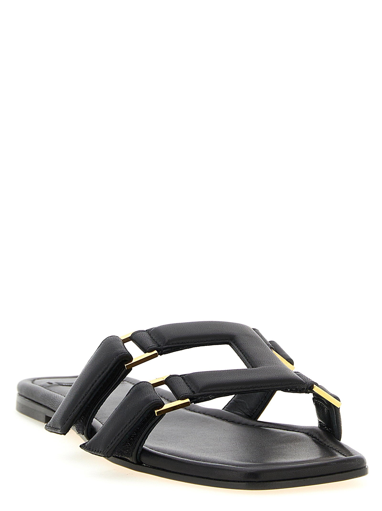 Elisabetta Franchi Nappa Leather Sandals Black