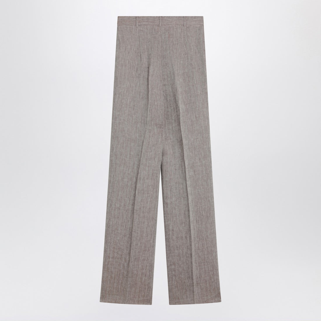 Max Mara Studio Beige Straight Linen Trousers Beige