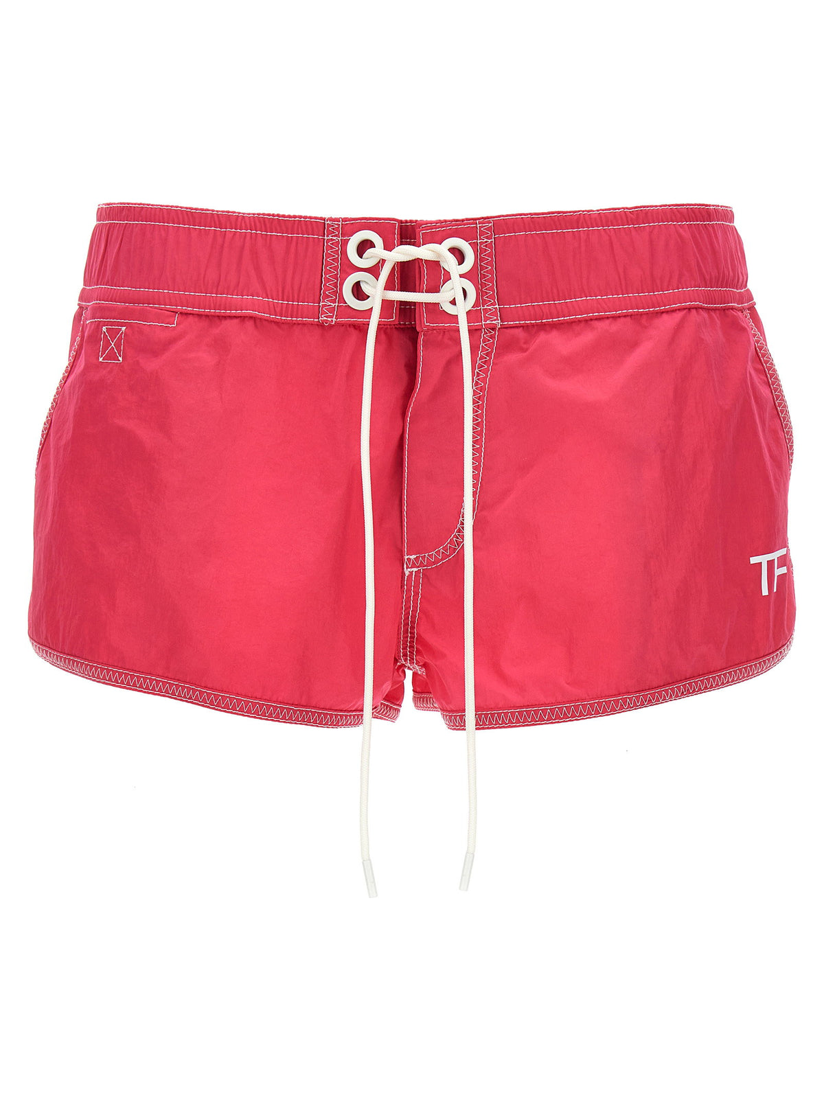 Tom Ford Logo Nylon Shorts Fuchsia