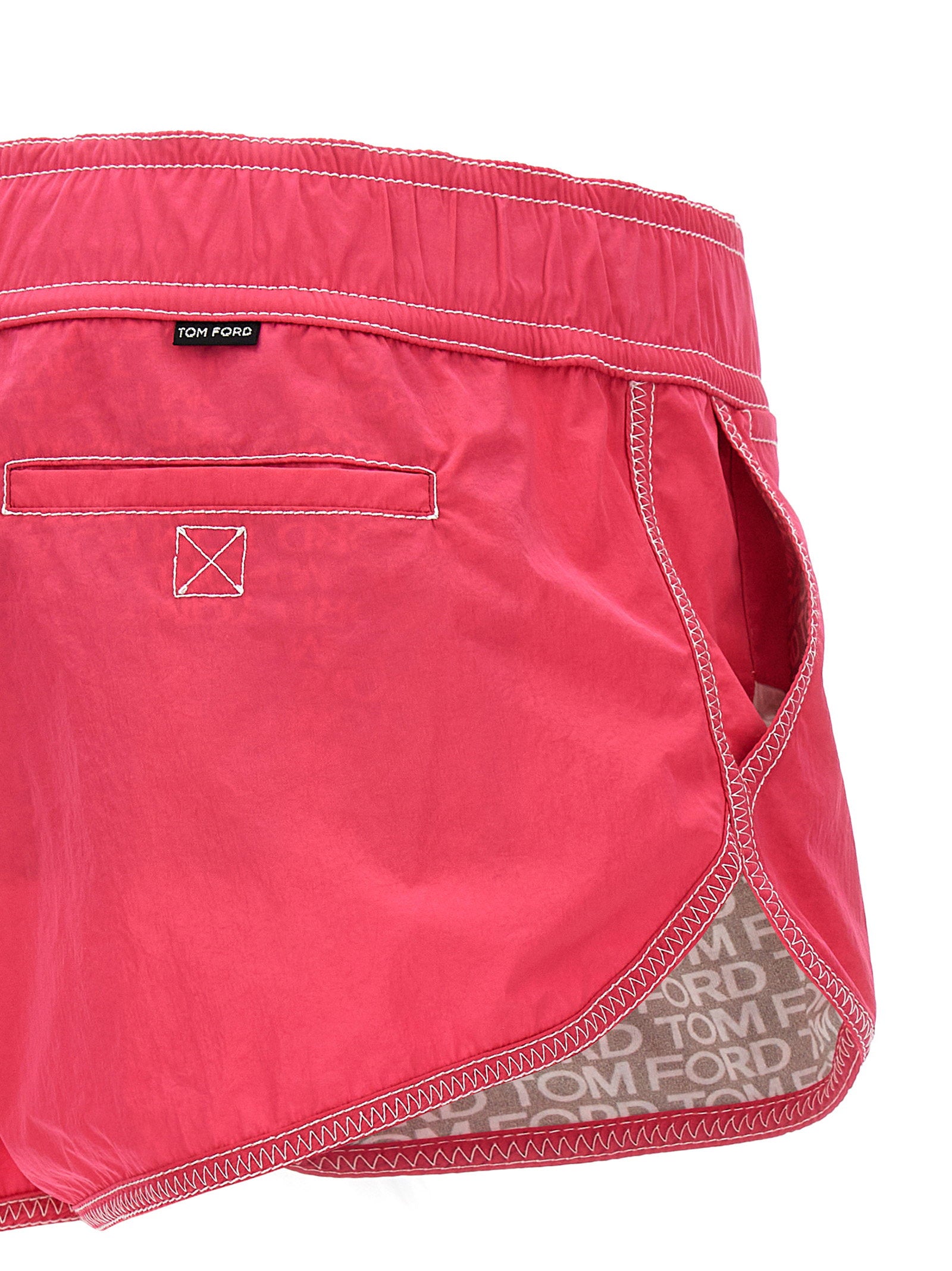 Tom Ford Logo Nylon Shorts Fuchsia