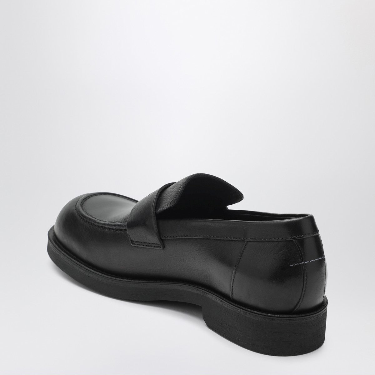 MM6 Maison Margiela City Biker Leather Loafers Black