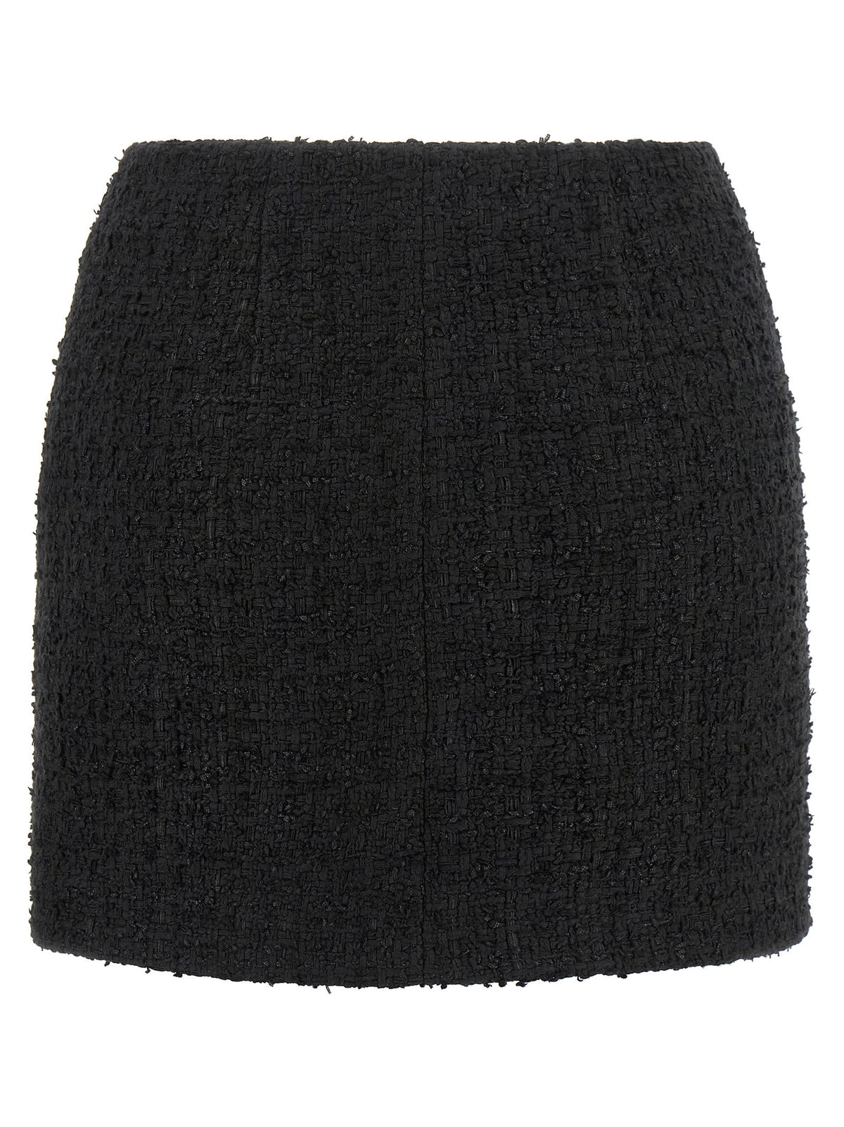 Balmain Embossed Button Detail Miniskirt Black