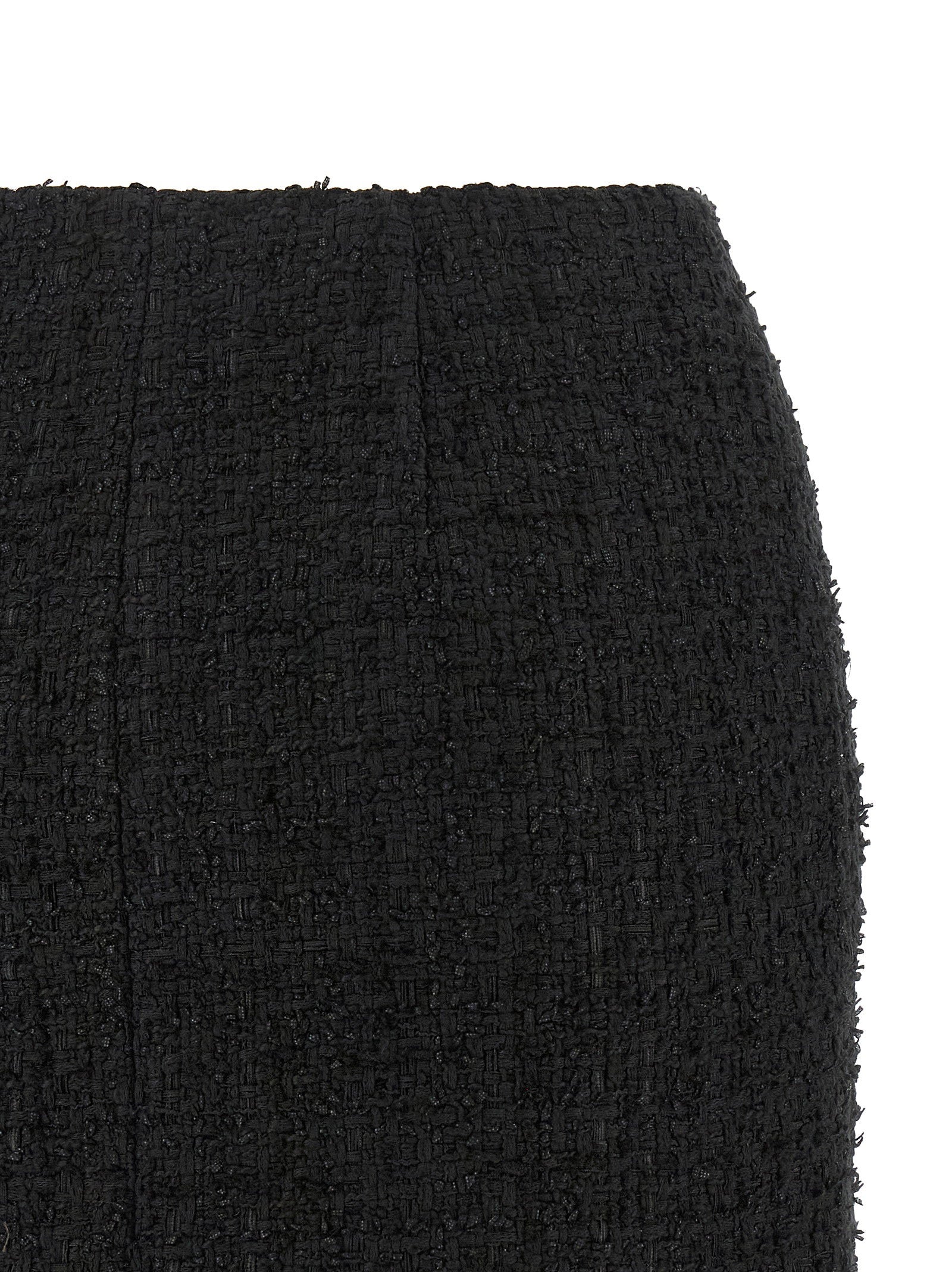 Balmain Embossed Button Detail Miniskirt Black