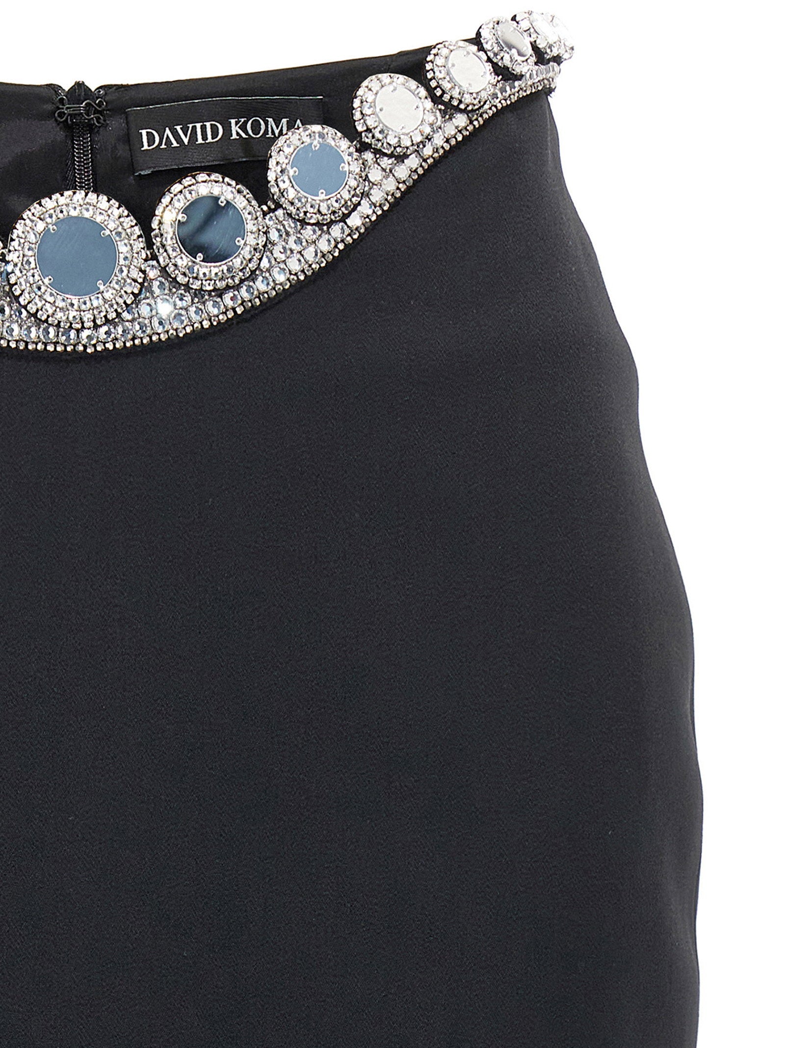 David Koma Puffer Circle Embroidery Skirt Black