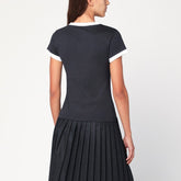 Ganni Dark Grey Cropped Teddy Bear Organic Cotton T-Shirt Purple